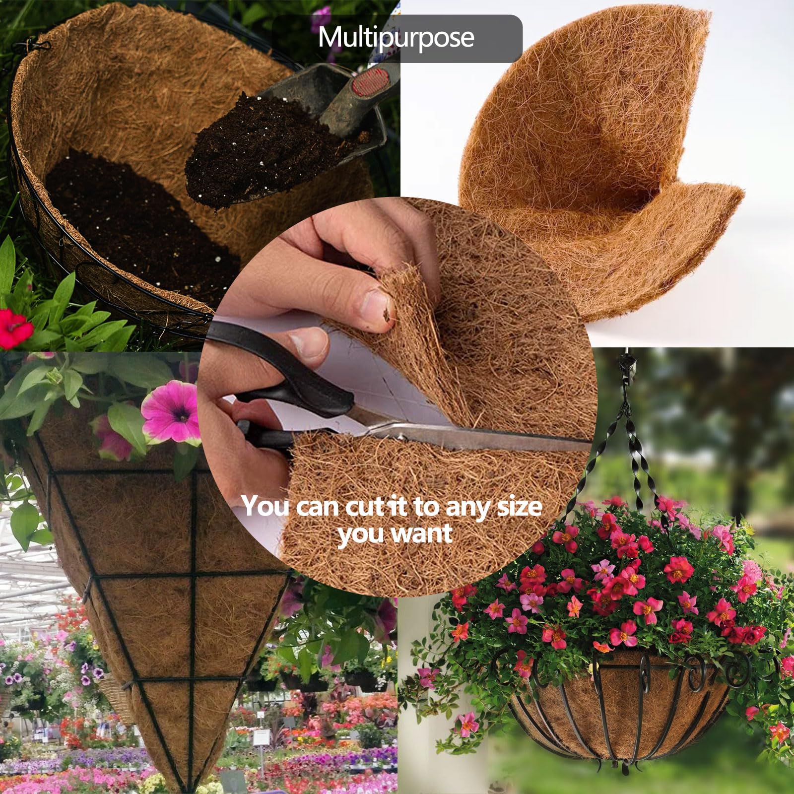 Lot de 10 Disque de Paillage Coco,Tapis Coco pour Plante Poules, pour Pondoirs et Doublures Réutilisables pour Poulaillers Nids