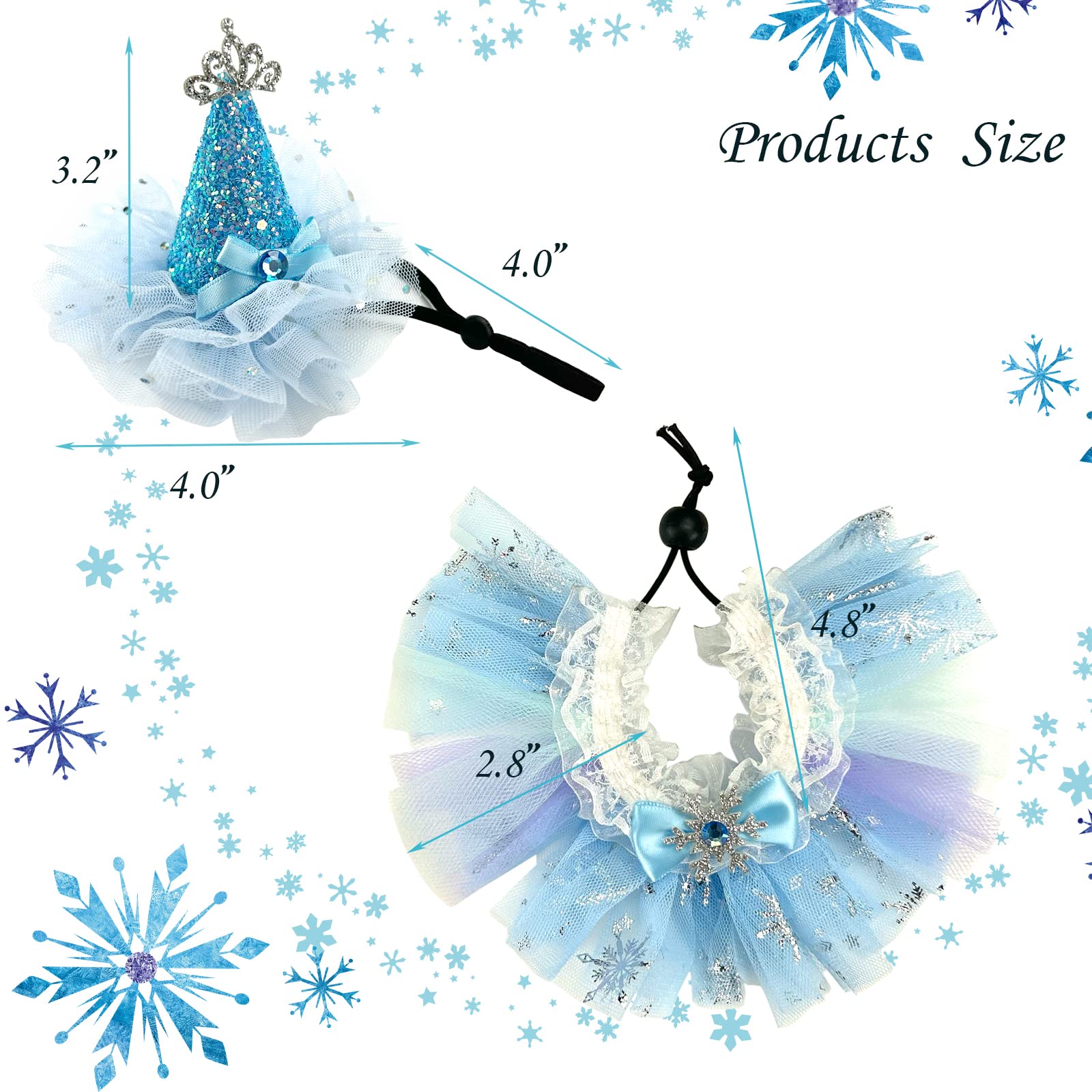 ShuRung Small Animal Birthday Princess Costume for Rabbit Guinea Pig- Guinea Pig Crown Hat Tutu Skirt Bunny Princess Hat Bunny Bandana Halloween Small Pet Outfit for Guinea Pig Bunny Hedgehog S