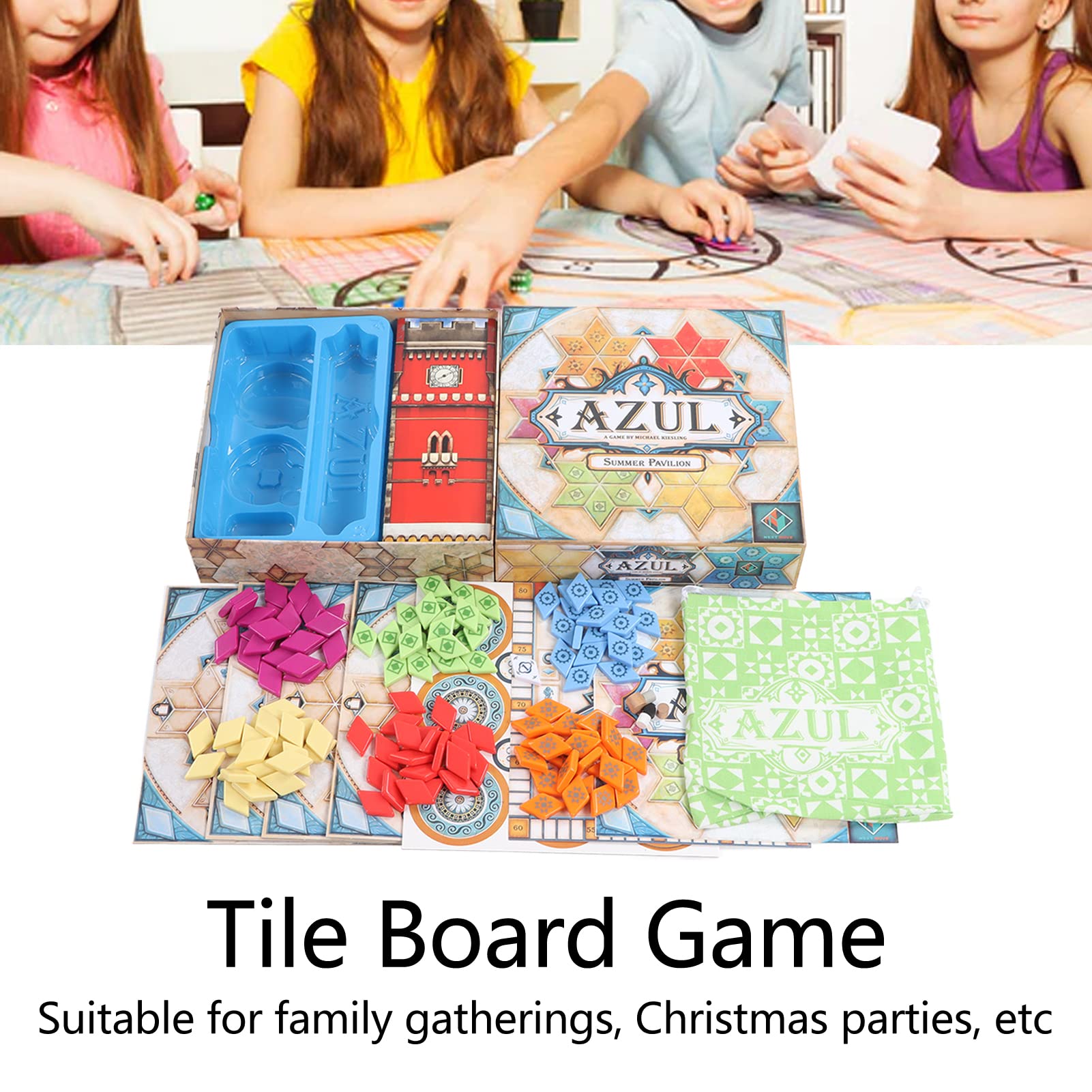Juego de mesa de estrategia de colocación de azulejos, juego multijugador a juego de azulejos para adultos y adolescentes, divertido juego de fiesta familiar con bolsa de almacenamiento para reuniones