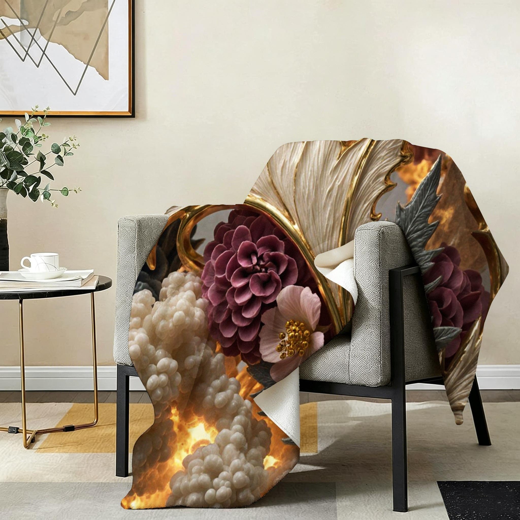 Coperta Pile Matrimoniale 240x260 cm Murales Gialli, Coperta XXL Super Morbida Multiuso Come Copriletto o Plaid da Salotto, Calda e Leggera, Protezione dal Freddo, AW5484