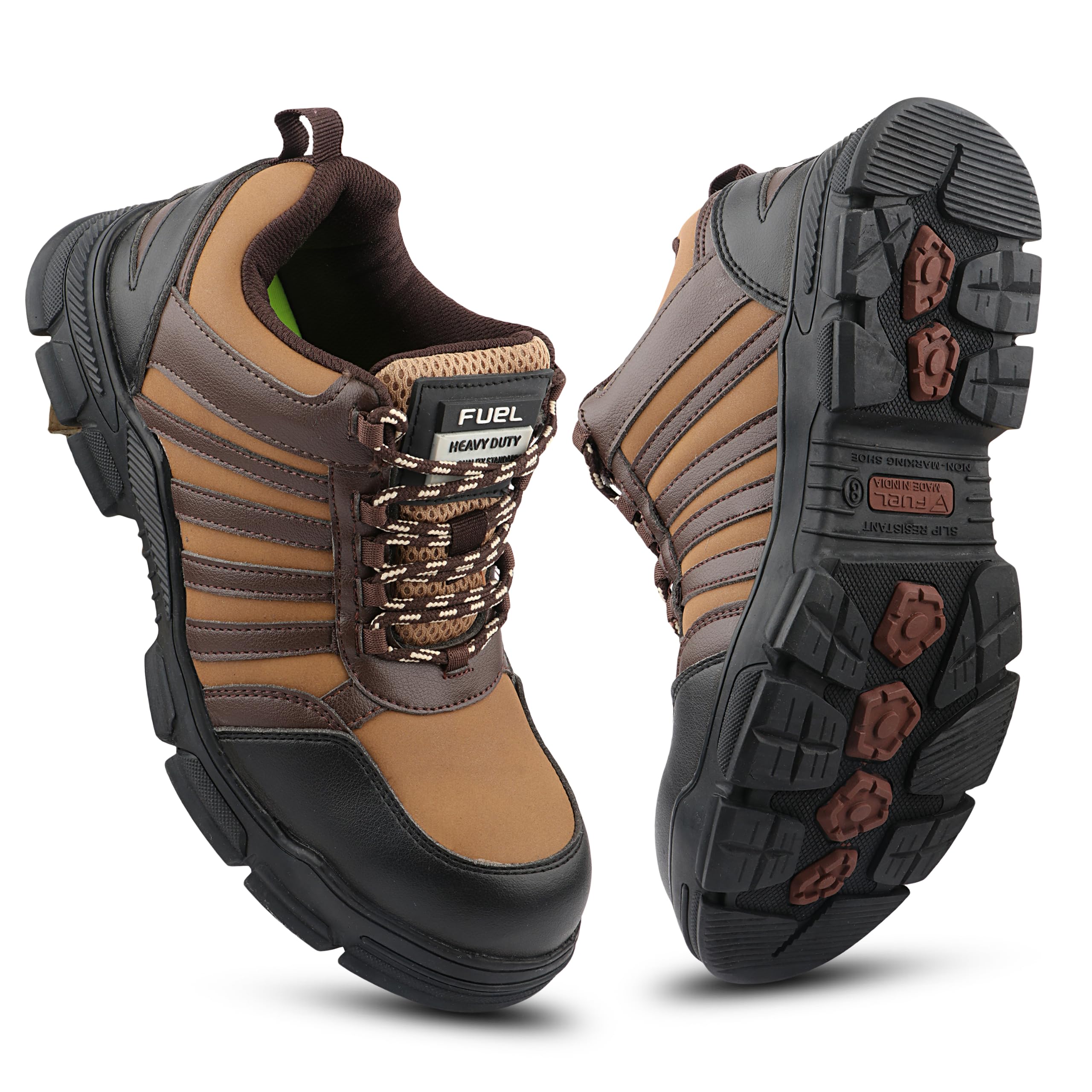 reevon-03 safety shoes | men’s industrial & work shoes | 200j non-metallic toe cap | kevlar insole | nitrile rubber sole | air mesh lining | durable micro fibre upper