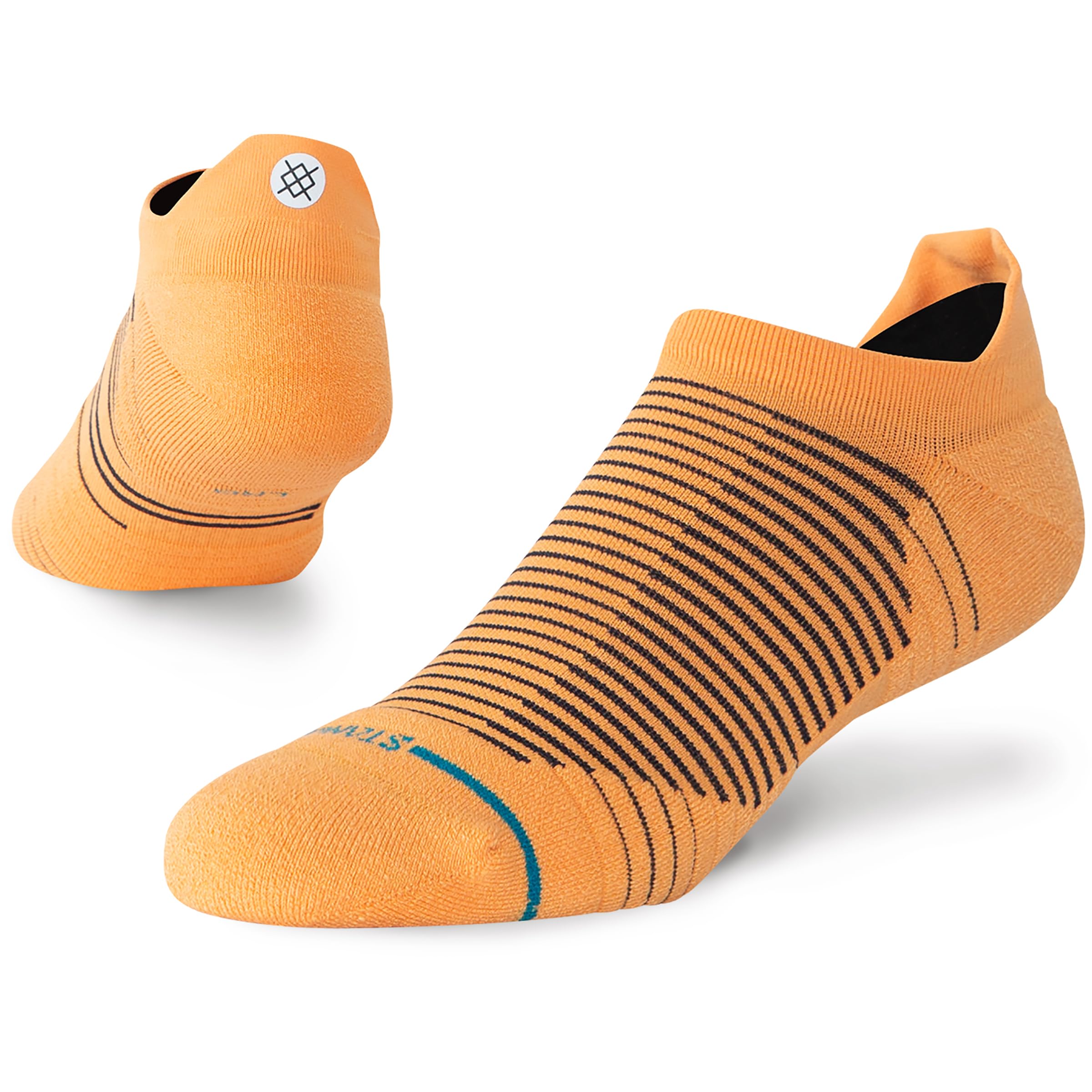 Stance Unisex Mango Scanner Tab Socks Light Cushioning Orange Patterned Performance Running Ankle Socks Large