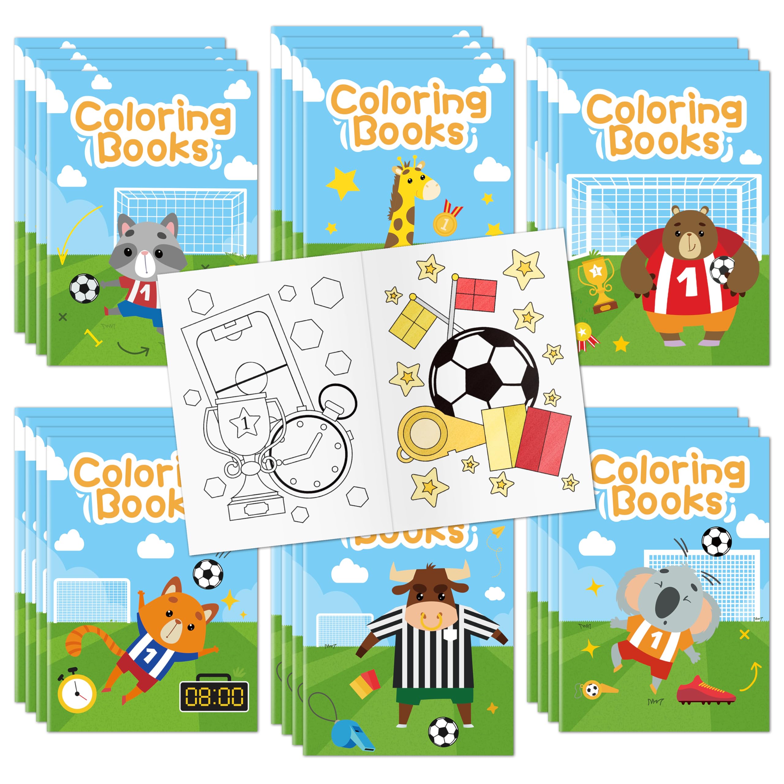 Bulk Soccer Coloring Books, 72Pcs Mini Drawing Booklet for Kids