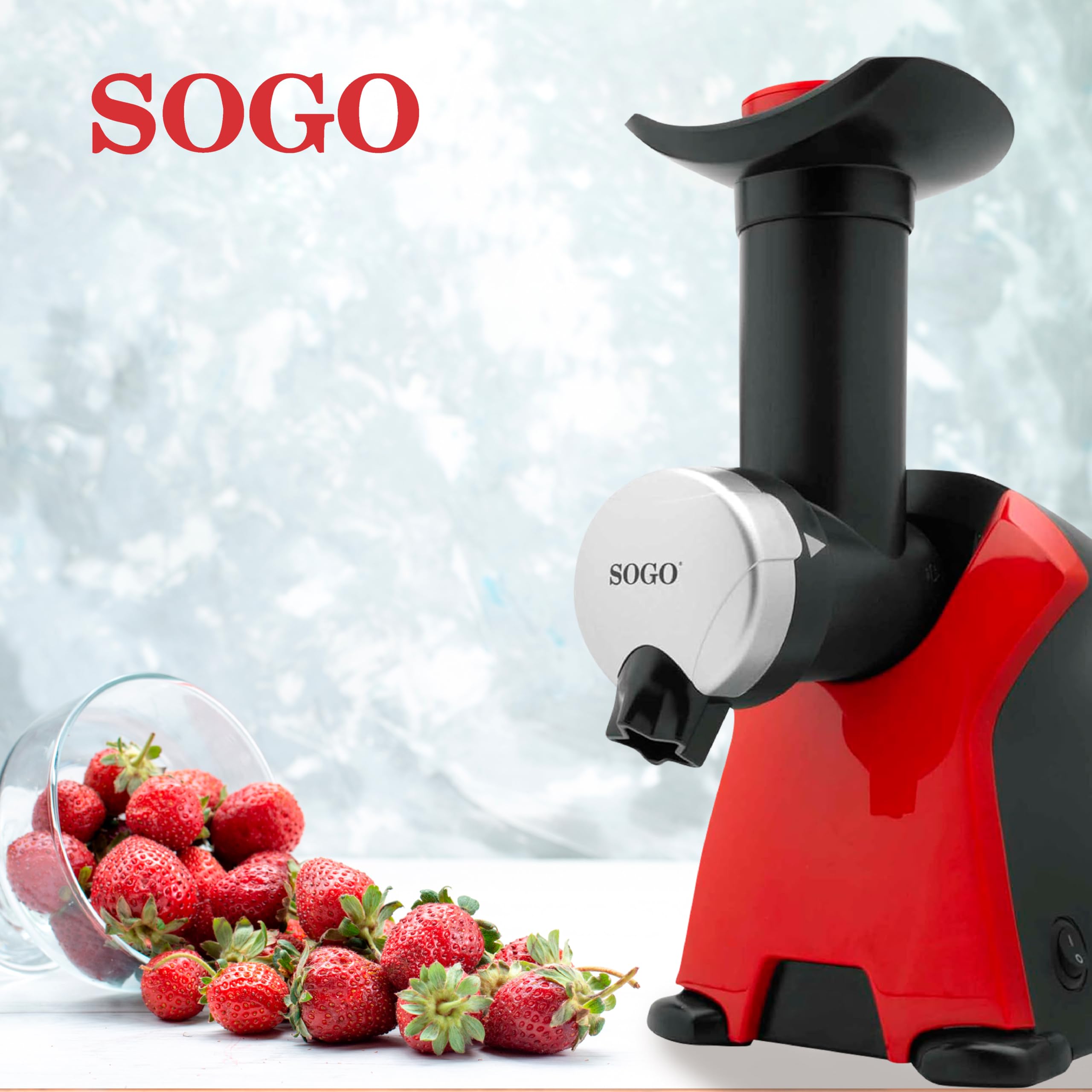 Sogo Heladera para Postres, Helados y Sorbetes - Máquina de Hacer Helados con Recetario de Postres Helados - Prepara Helados, Sorbetes y Batidos Utilizando Frutas/Chocolate Congelado - Heladera Niños