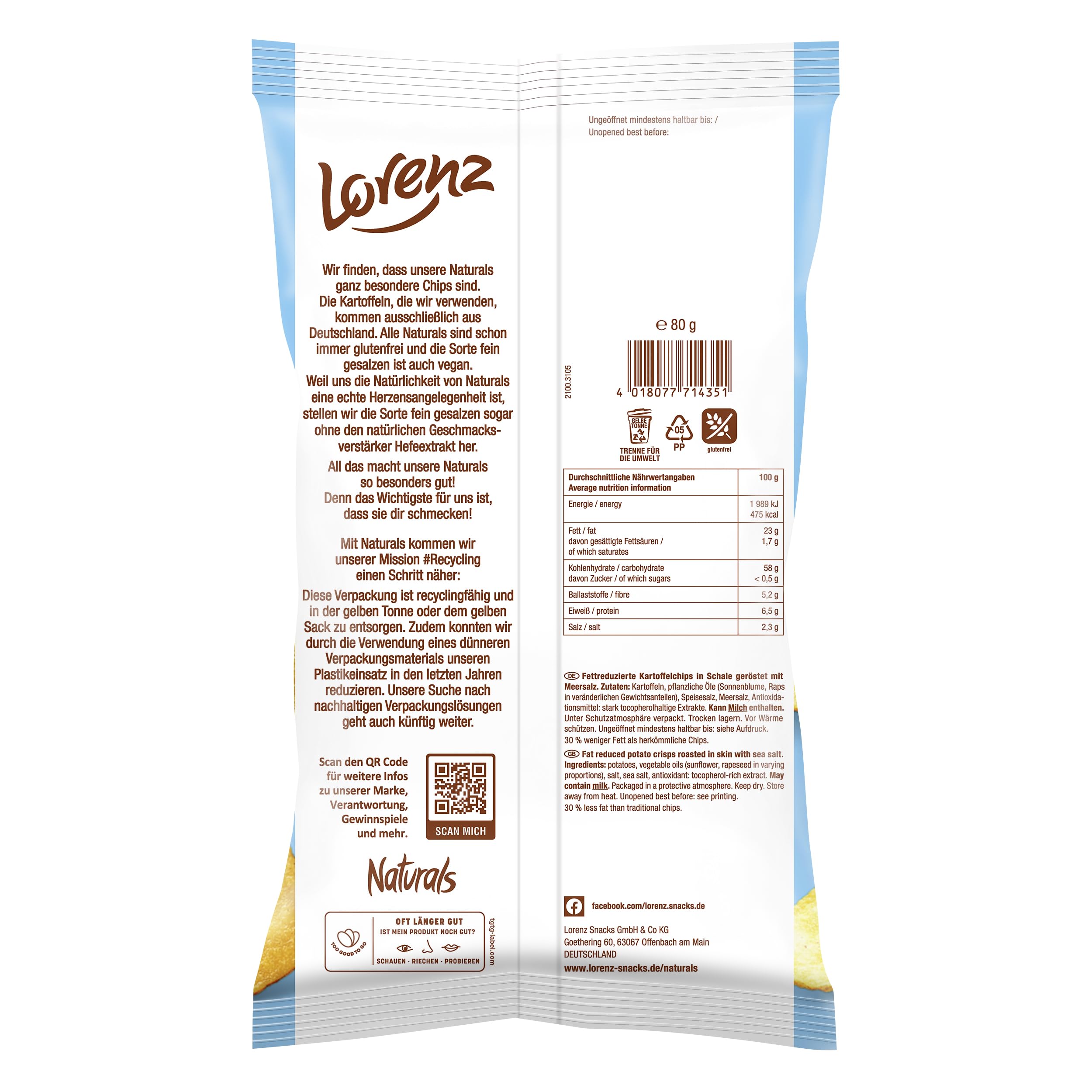 LORENZ | Naturals Leicht Fein Gesalzen | 12 x 80 g | vegan
