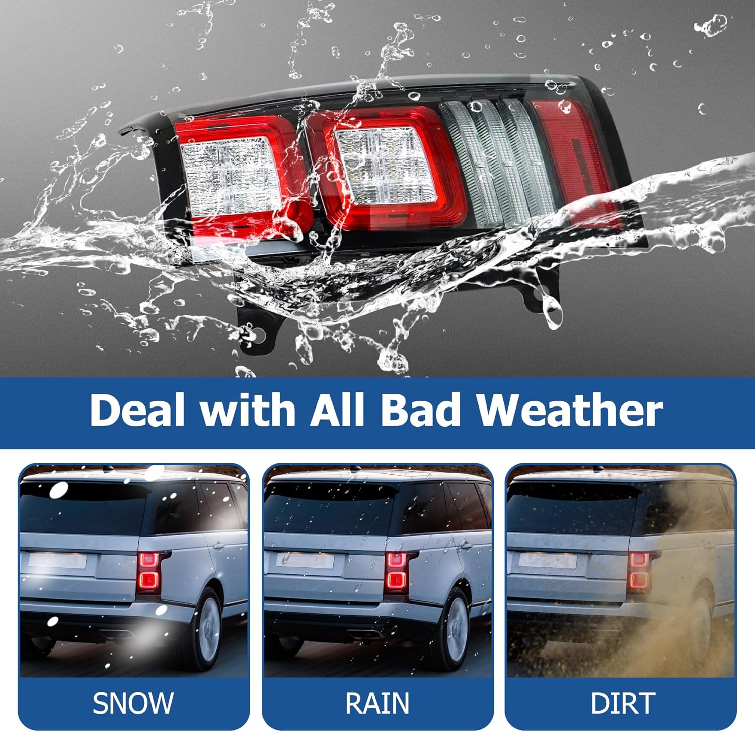 WFLNHB Right Side Tail Light Replacement for Land Rover Range Rover L405 2013-2017 Rear Tail Light Lamp Stop Brake Indicator Warning Light Passenger Side