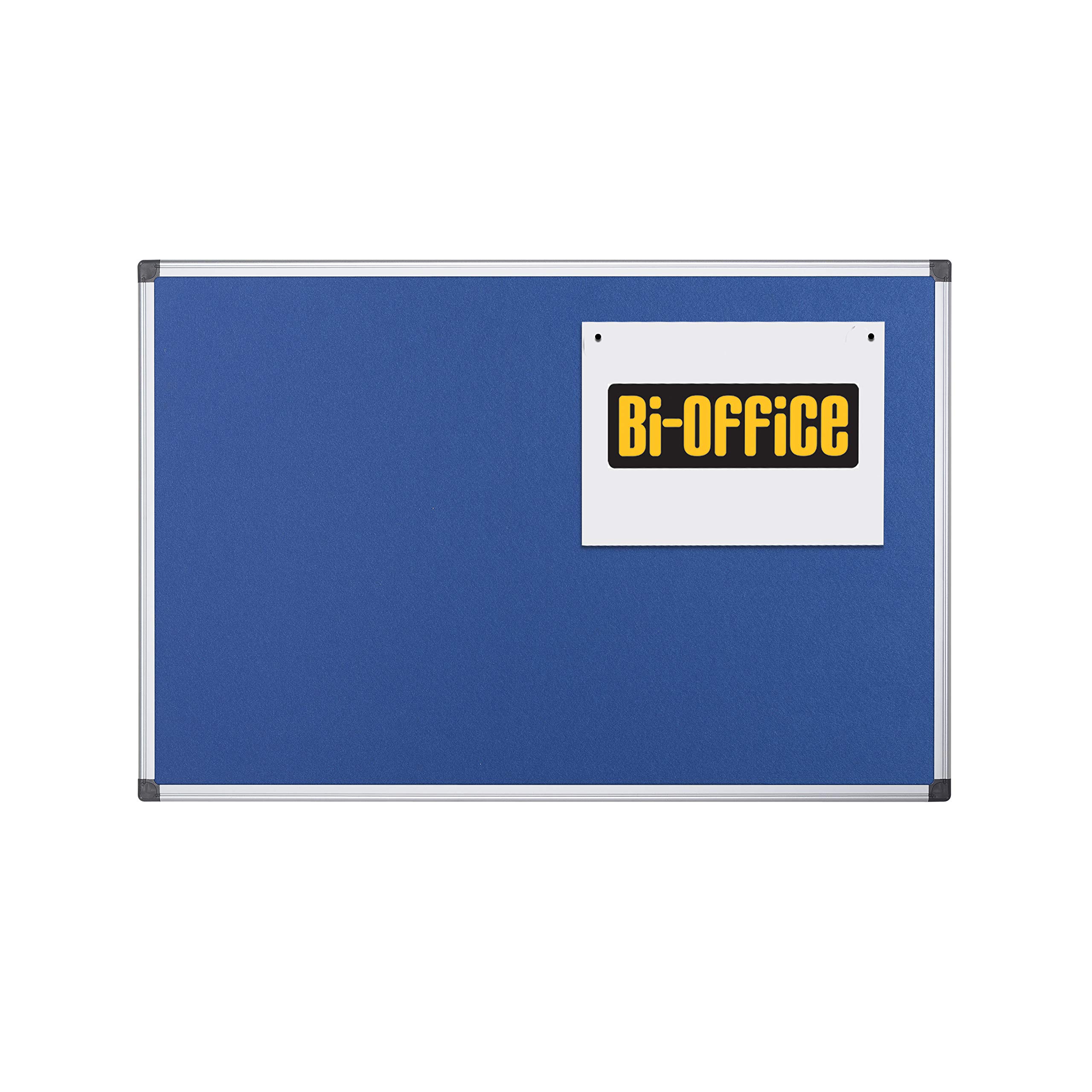 Bi-Office Notice Board Maya, Blue Felt, Aluminium Frame, 105 x 75 cm