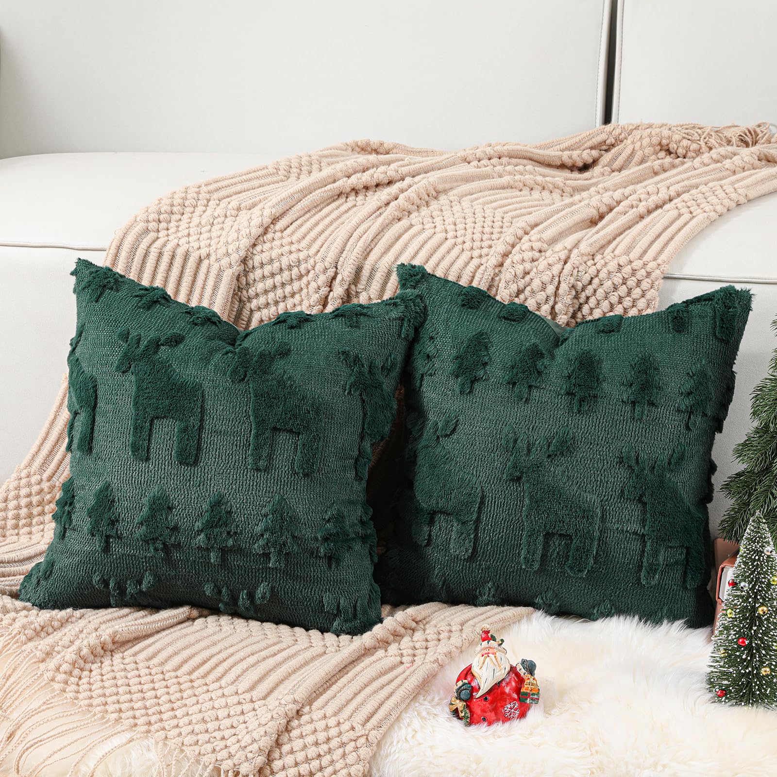 Lewondr Christmas Throw Pillow Cover 18x18 - Image 3