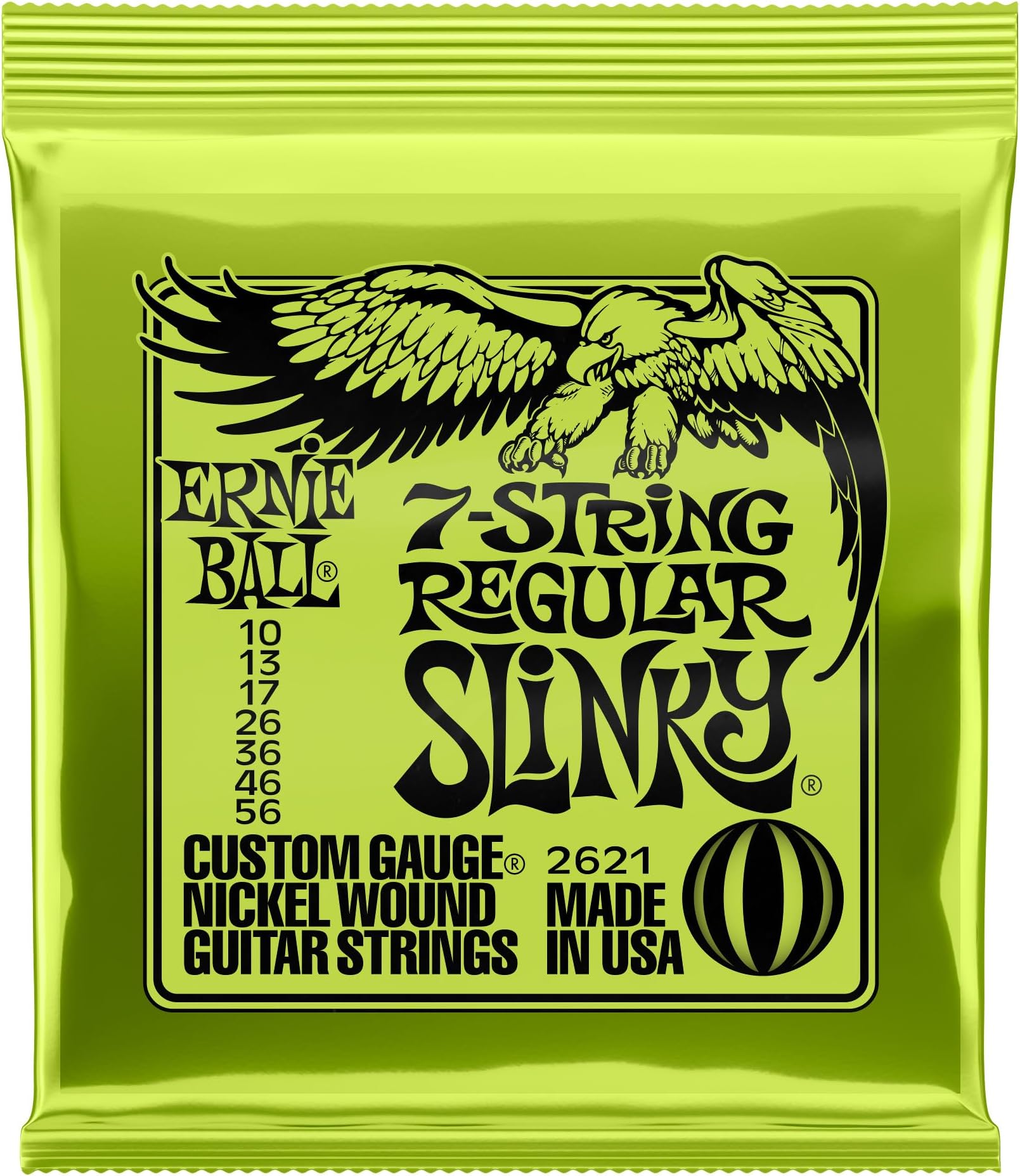 Ernie Ball 7-String Regular Slinky Nickel Wound Set, 010 - .056