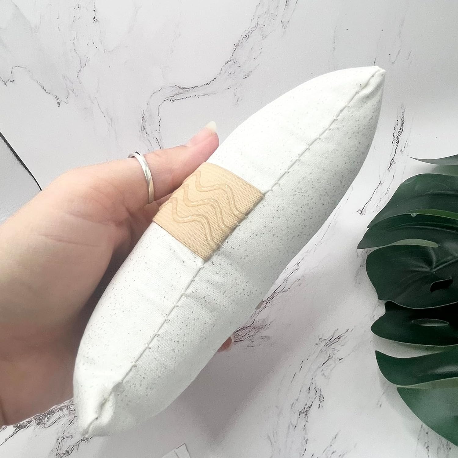 Strapless Handcrafted in The USA Cotton Breast Pillow for Woman Side Sleeper Chest Relief Pillow While Sleeping with Anti Aging in Wrinkle Prevention (White Glitter, Large DD/E, DDD/F & G Cup)