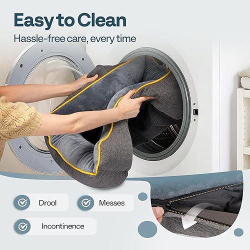 Miniatura 6 de Cama ortopédica para perros de gran tamaño con funda extraíble lavable, forro impermeable y base antideslizante, sofá para perros con acolchado