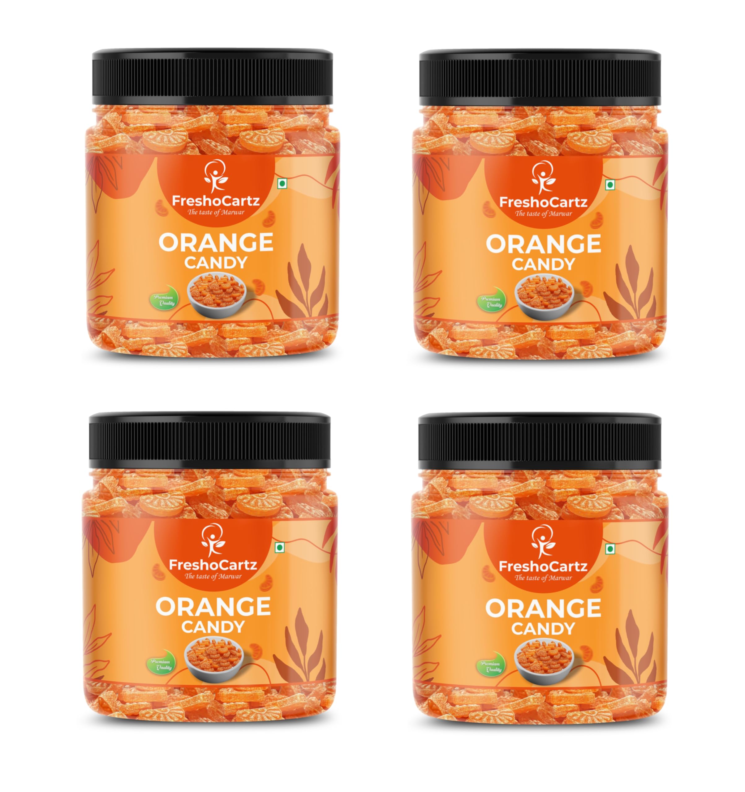 FreshoCartz Orange Flavoured Candy | Narangi Candy | Santra Toffee | Candy For Kids | Khatti Meethi Narangi Goli | Sweet & Sour Candy - Jar Pack (Orange, 400g (Pack of 4)) (B0D671TZ37) Amazon Price History, Amazon Price Tracker