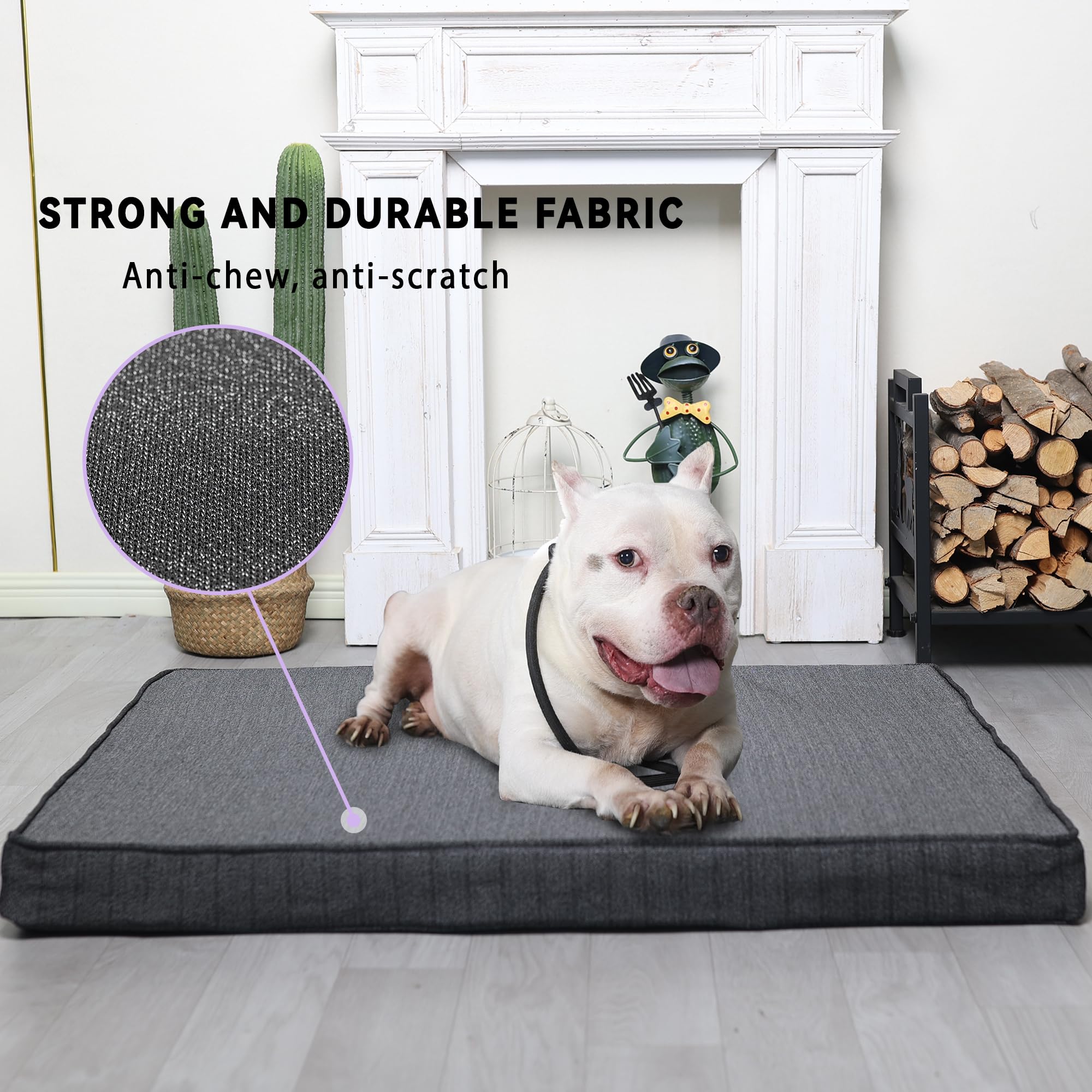 Kaufestes Hundebett, unzerstrbar  robustes, langlebiges Hundebett fr  aggressive Kauer, orthopdisches Memory-Foam-Hundebett fr groe Hunde mit  wasserdichtem Futter, waschbarer Bezug, schickes : Amazon.de: Haustier