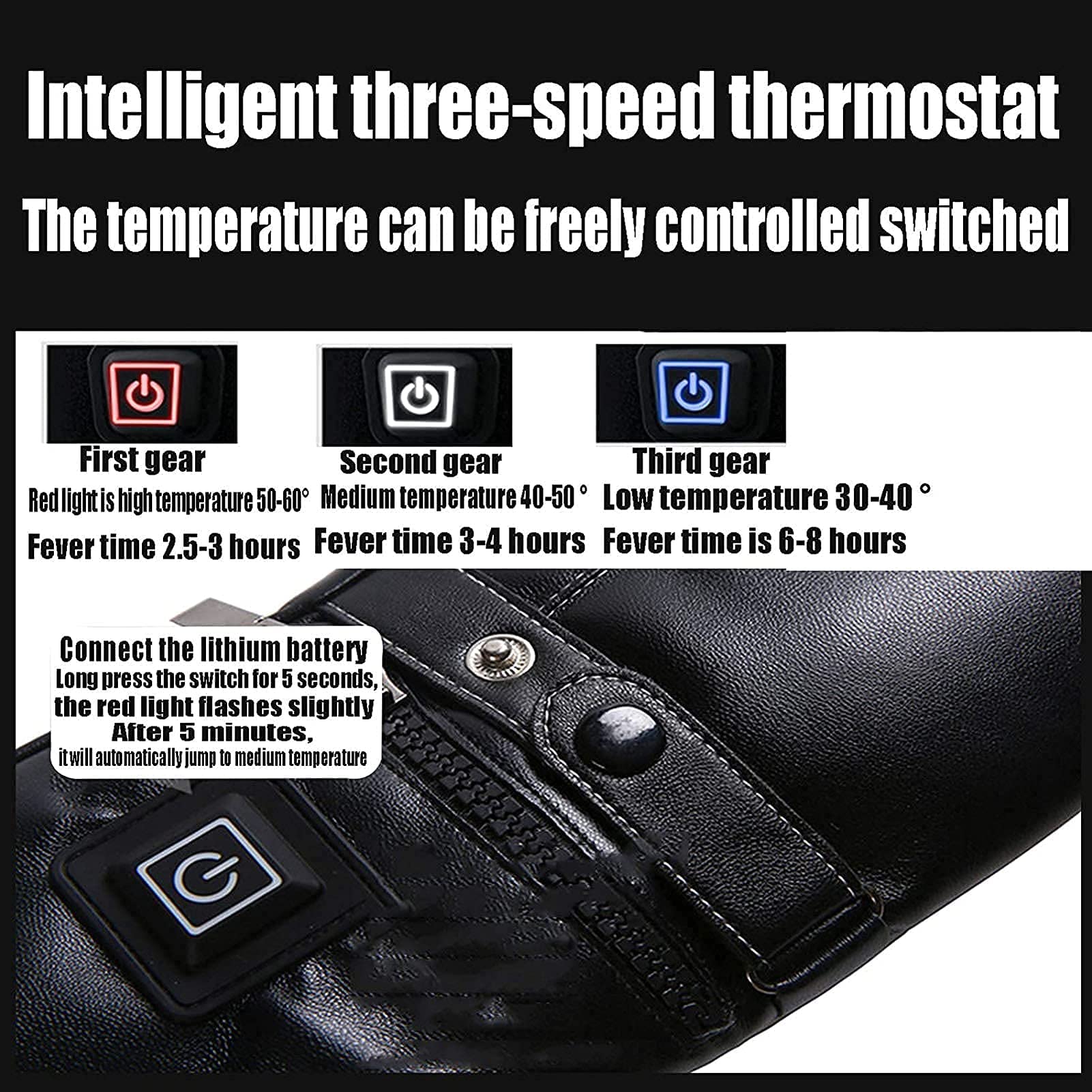 Uomo Donna Guanti riscaldati Guanti Invernali elettrici Touchscreen Guanti Caldi Batteria Ricaricabile per Riscaldamento per Guanti da Caccia per Escursionismo in Moto da Sci