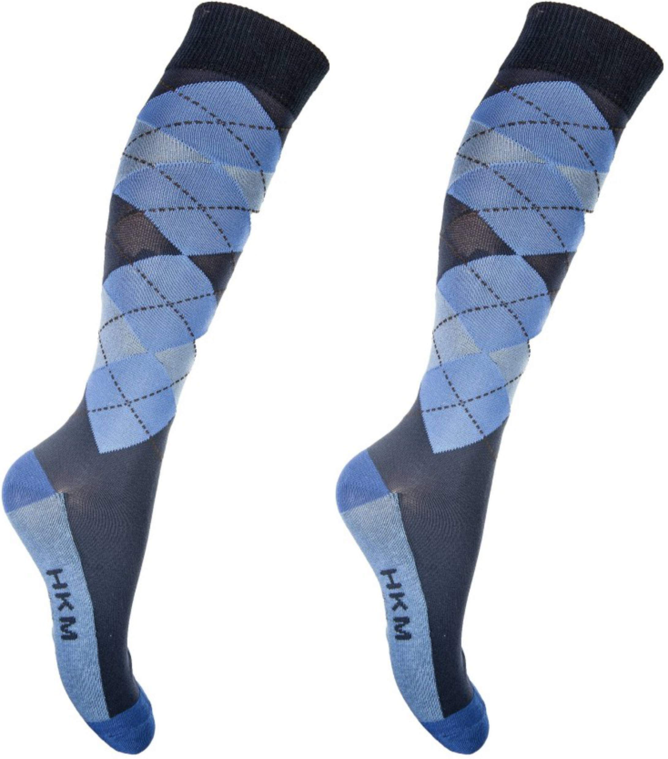 HKM Reitsocken -Check Classico- Socks Dark Blue/Light Blue - 6963 XS