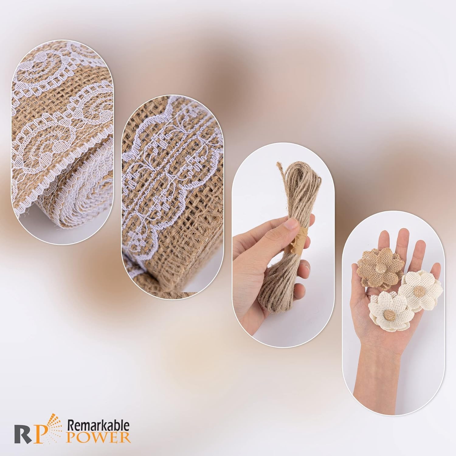 RP Remarkable Power, El juego de 24 flores de arpillera incluye 20 ...