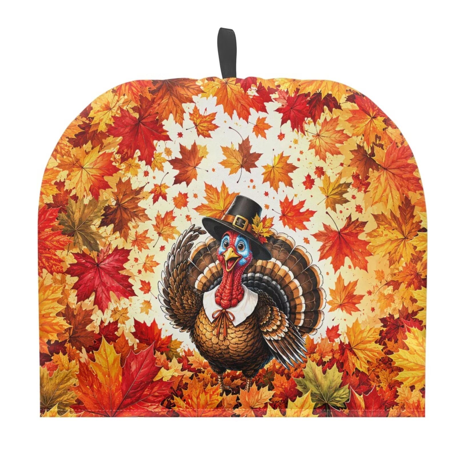 Fall Rooster Maple Tea Cozy for Teapot Insulated Warm Tea Pot Cover for Home Kitchen Accessories Tea Cozy Teapot Dust Protector for Thanksgiving Decorative