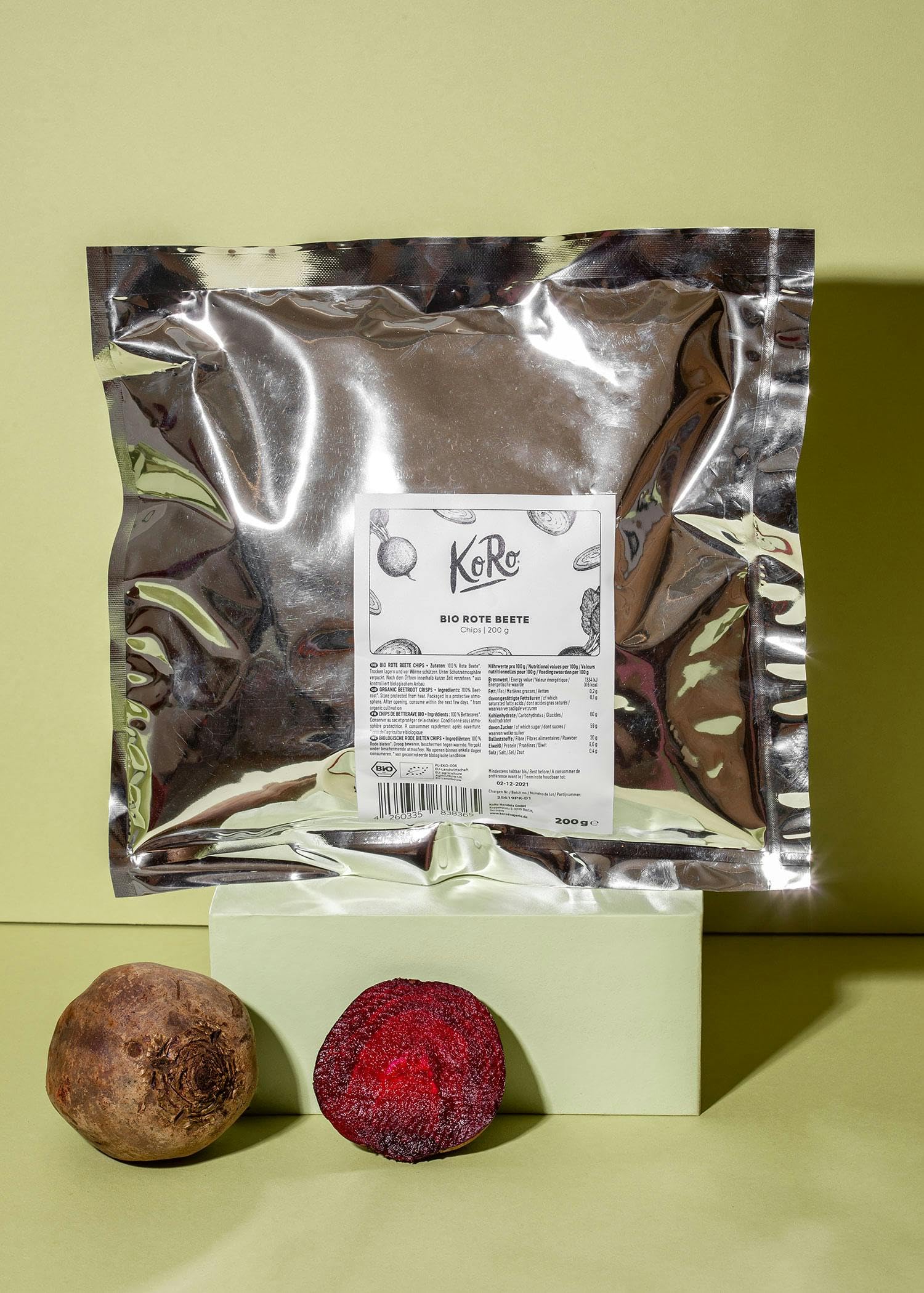 KoRo - Chips di barbabietola bio 200 g - chips vegetali croccanti e senza grassi - perfetta alternativa alle chips convenzionali