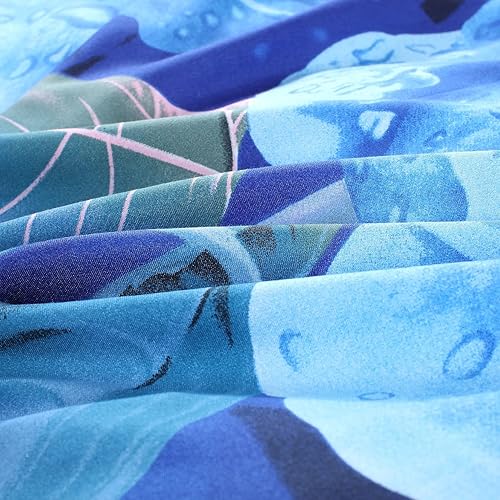 Miniatura 5 de Swanson Beddings Juego de cama de 3 piezas con rosas azules funda nórdica y fundas de almohada (Queen)