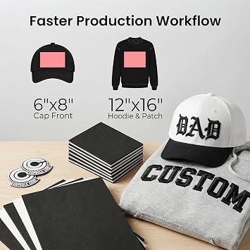 BAi 10PCS 3D Embroidery Puffy Foam Sheets 3MM Perfect for Raised 3D Embroidery Effects 12x16 (5 Black + 5 White) for Large Designs, Jackets, Bags, Garments & More