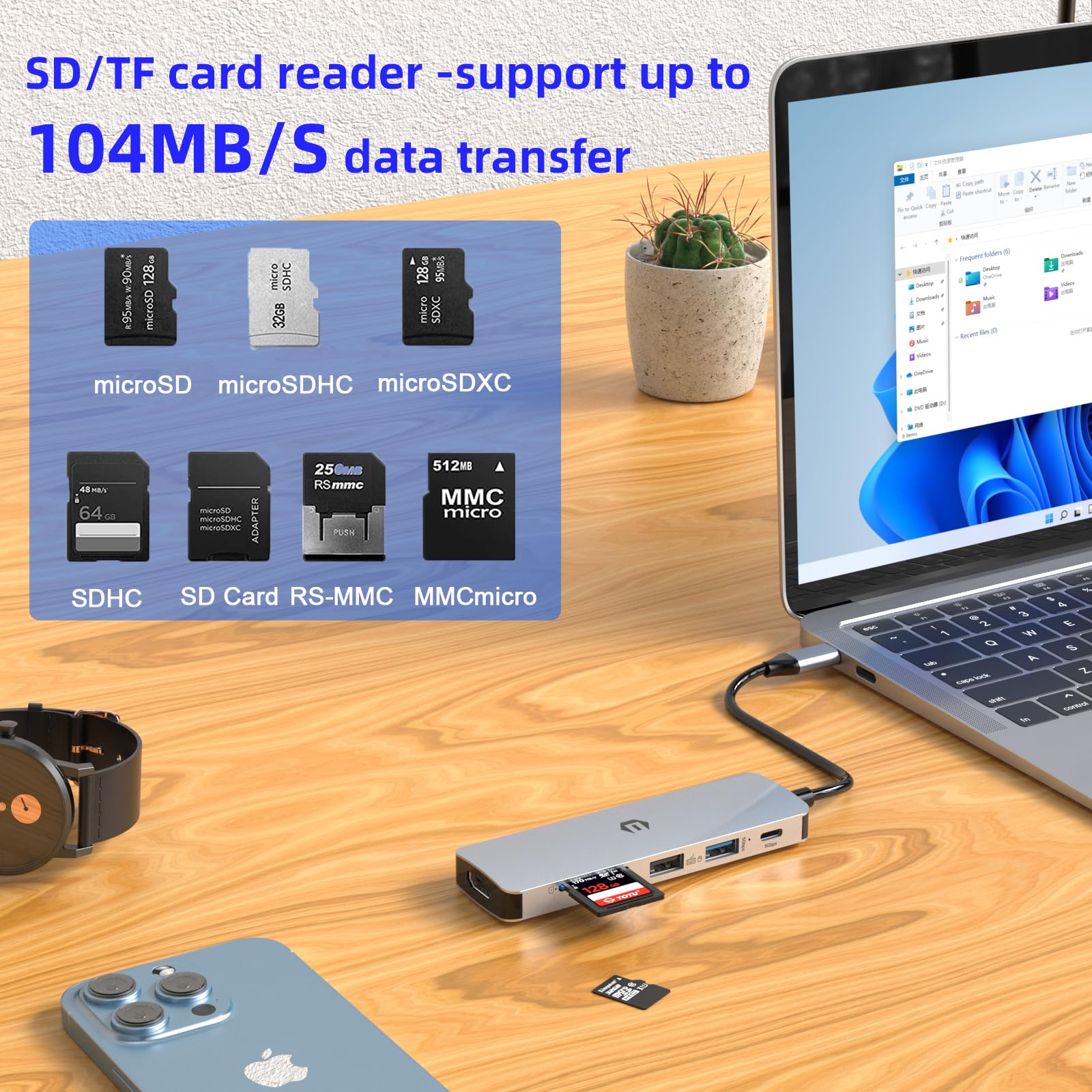 Docking Station For Mac TOTU 6-in-1 USB C Hub, Multiport Adapter For MacBook Air/Pro, 4K... Docking Station For Dell Laptop