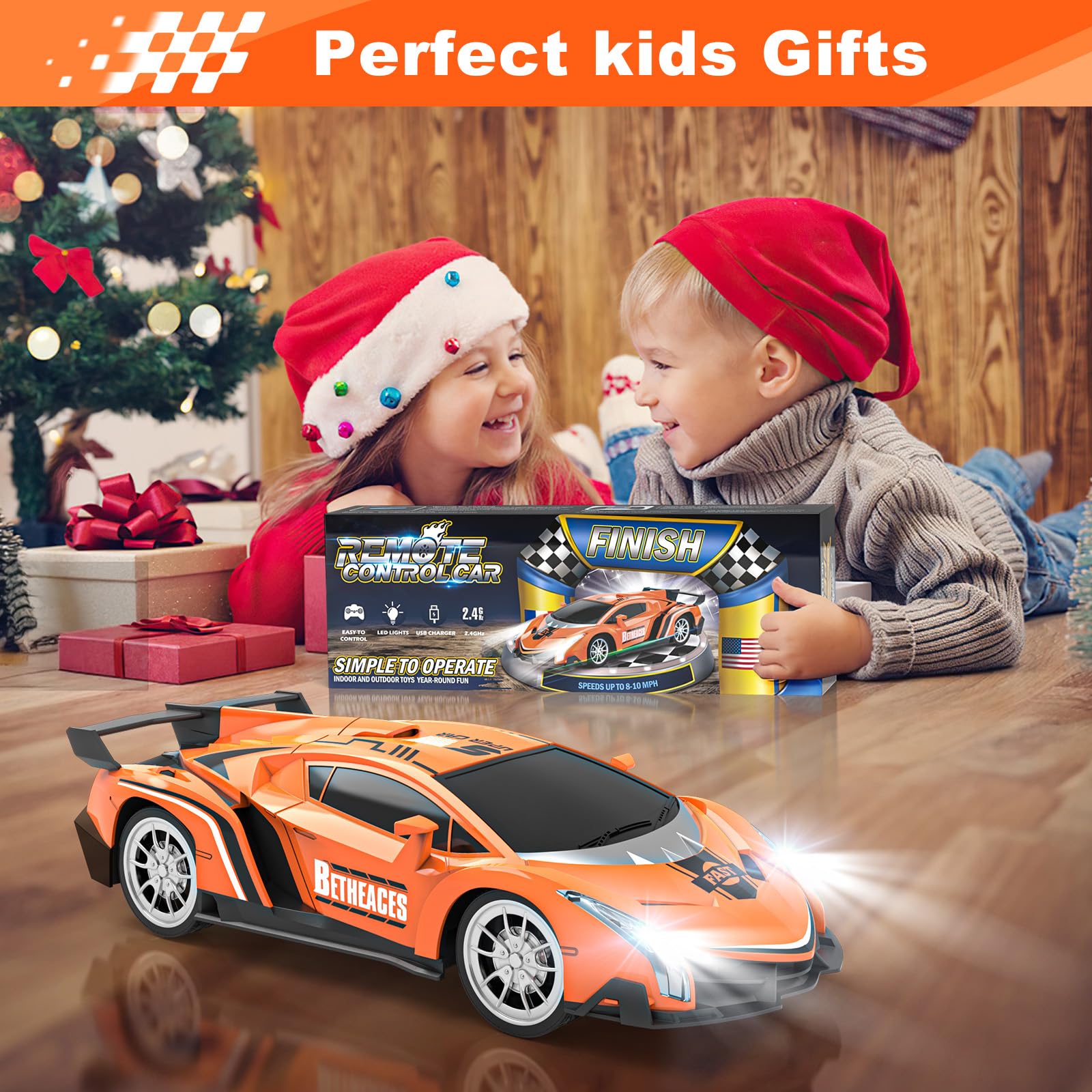 Coche RC Con Luces Y Música – Vehículo Teledirigido Con Acrobacias 360° Para Niños, Ideal Para Interior Y Exterior