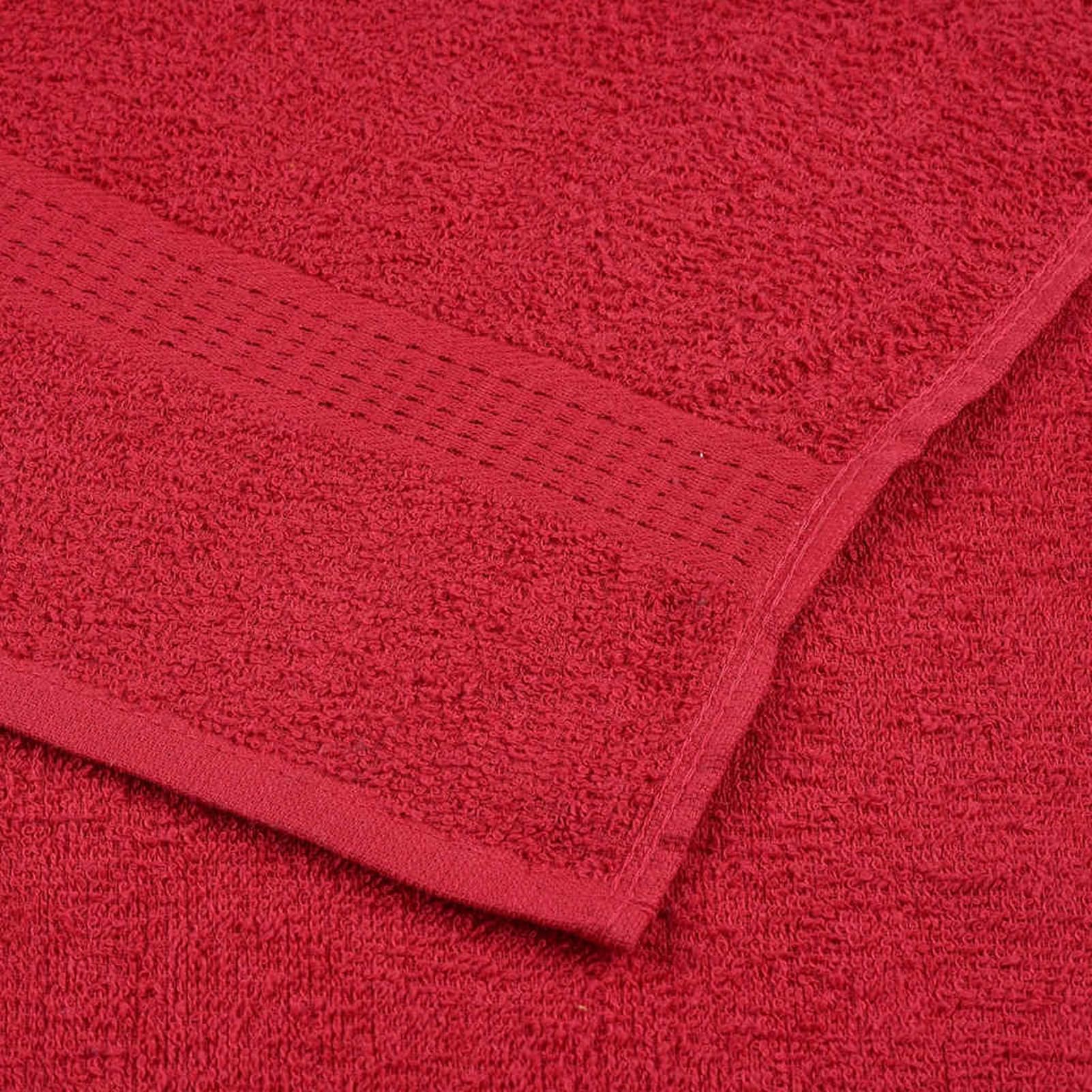 Homgoday Set Asciugamani Bagno 8 Pezzi FROGN, 100% Cotone, 360 g/m2, Certificato Oeko-Tex, Rosso, Lavabile in Lavatrice, Anello per Appendere