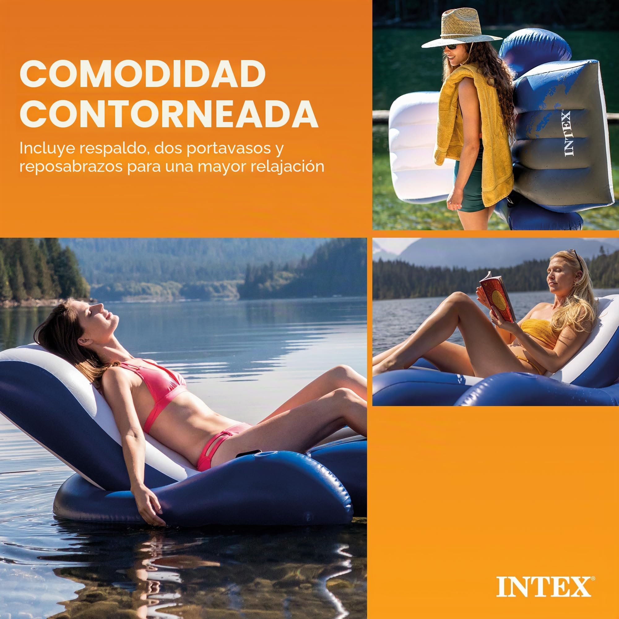 Floating Recliner Inflatable Lounge, 71in X 53in