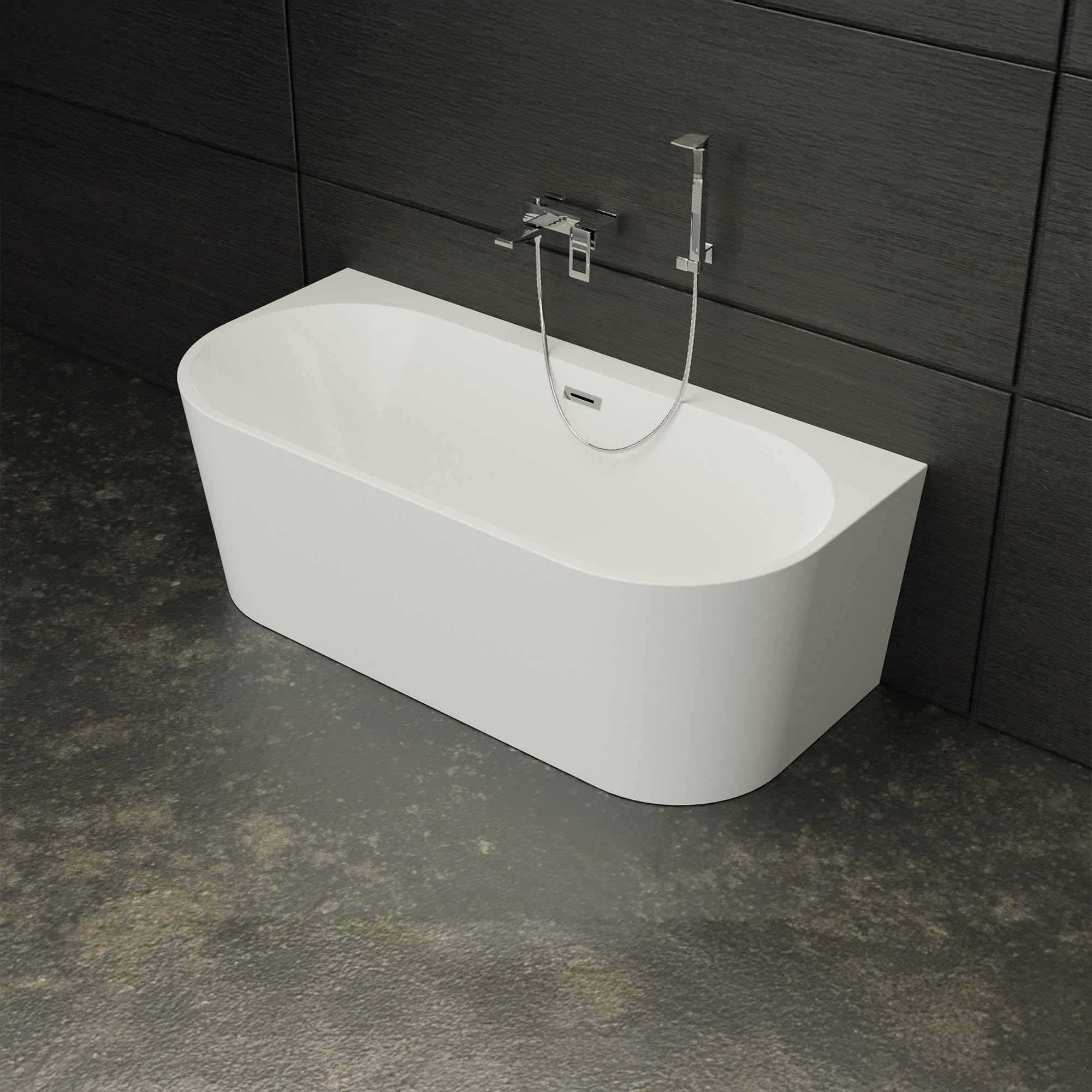 SPALINA NAOS - Bañera Semi-exenta Mural NAOS L. 170 x l. 80 cm