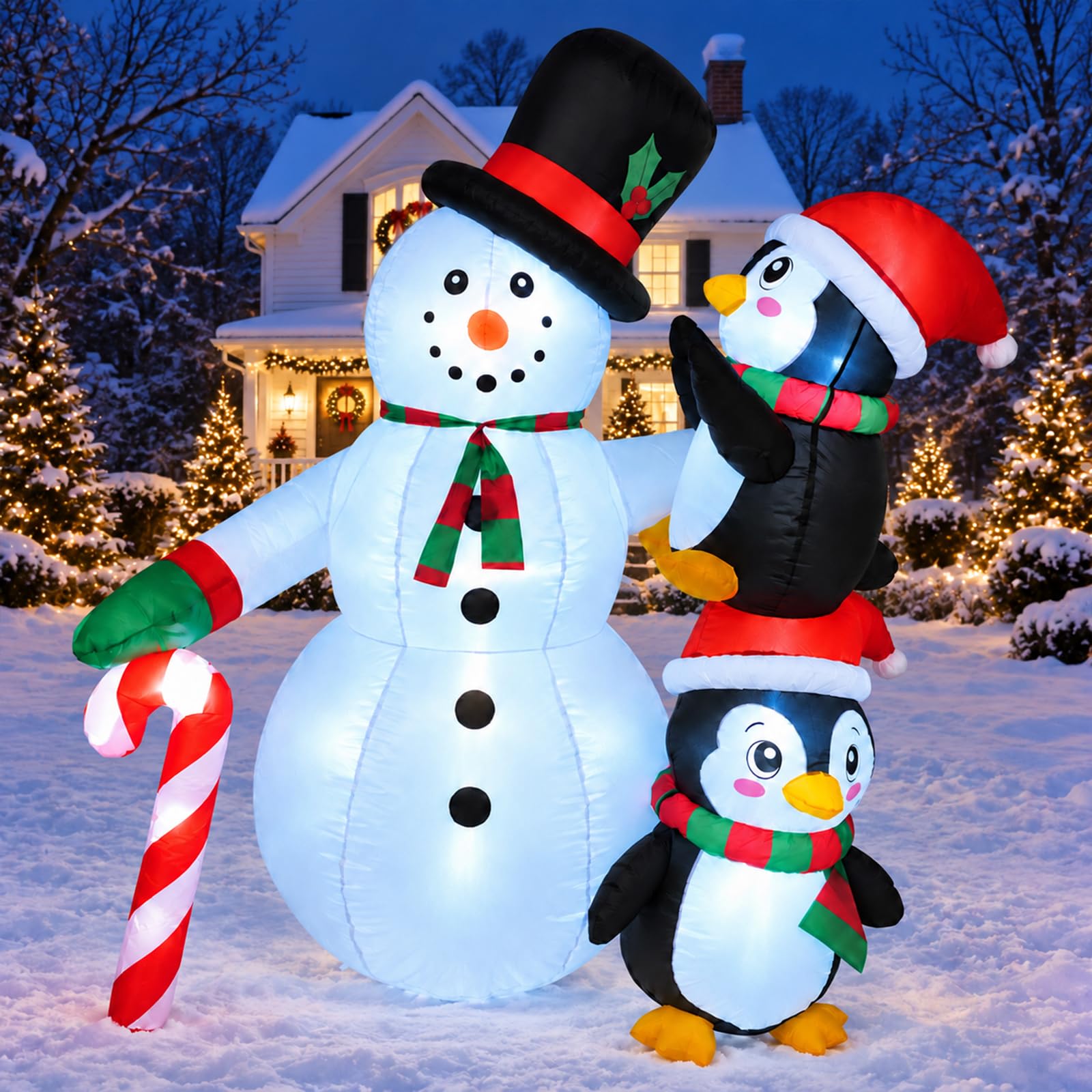 HILAVO Bonhomme de neige gonflable de Noël de 1,5 m