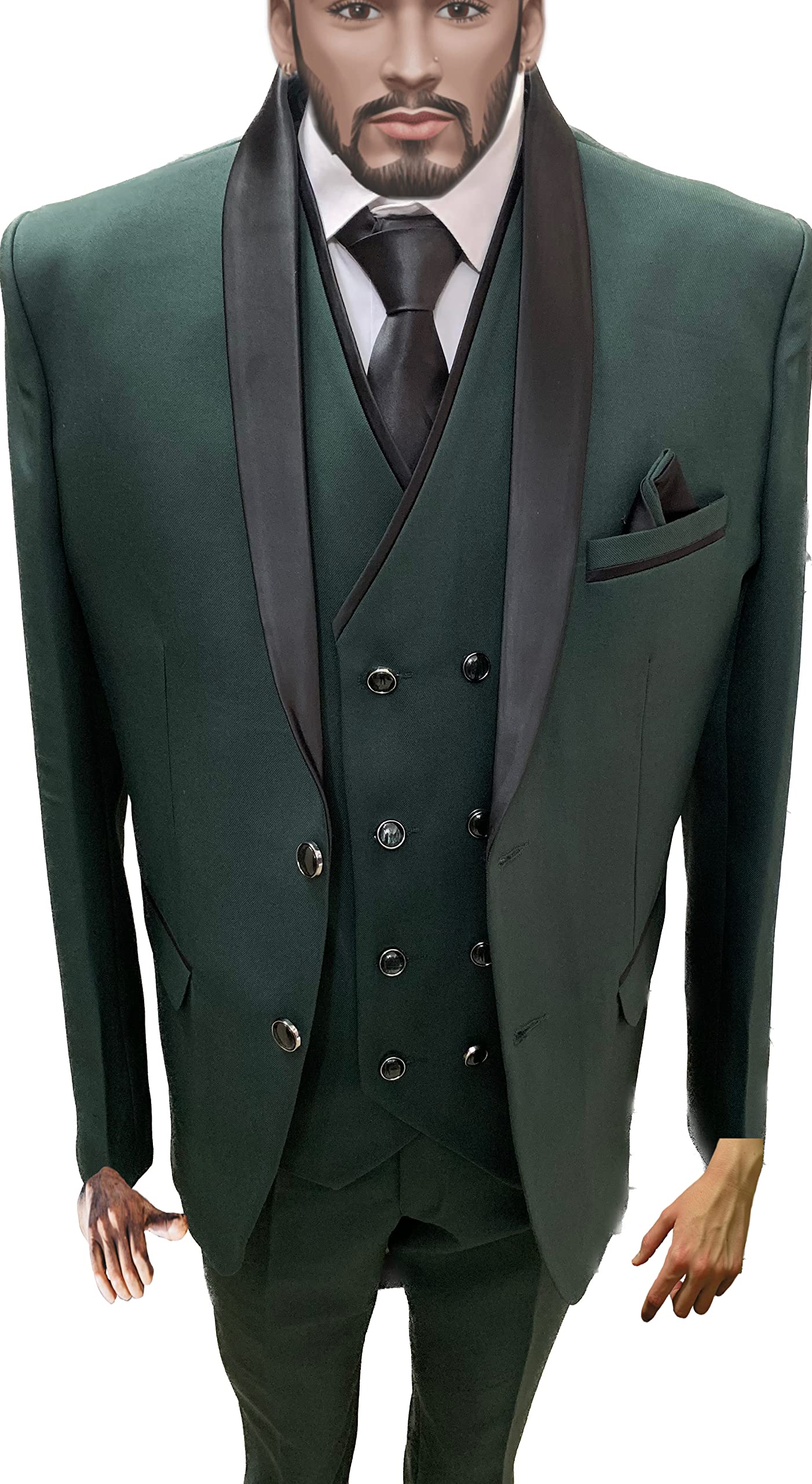 Solid Single Breasted Tuxedo Coat Suit for Men