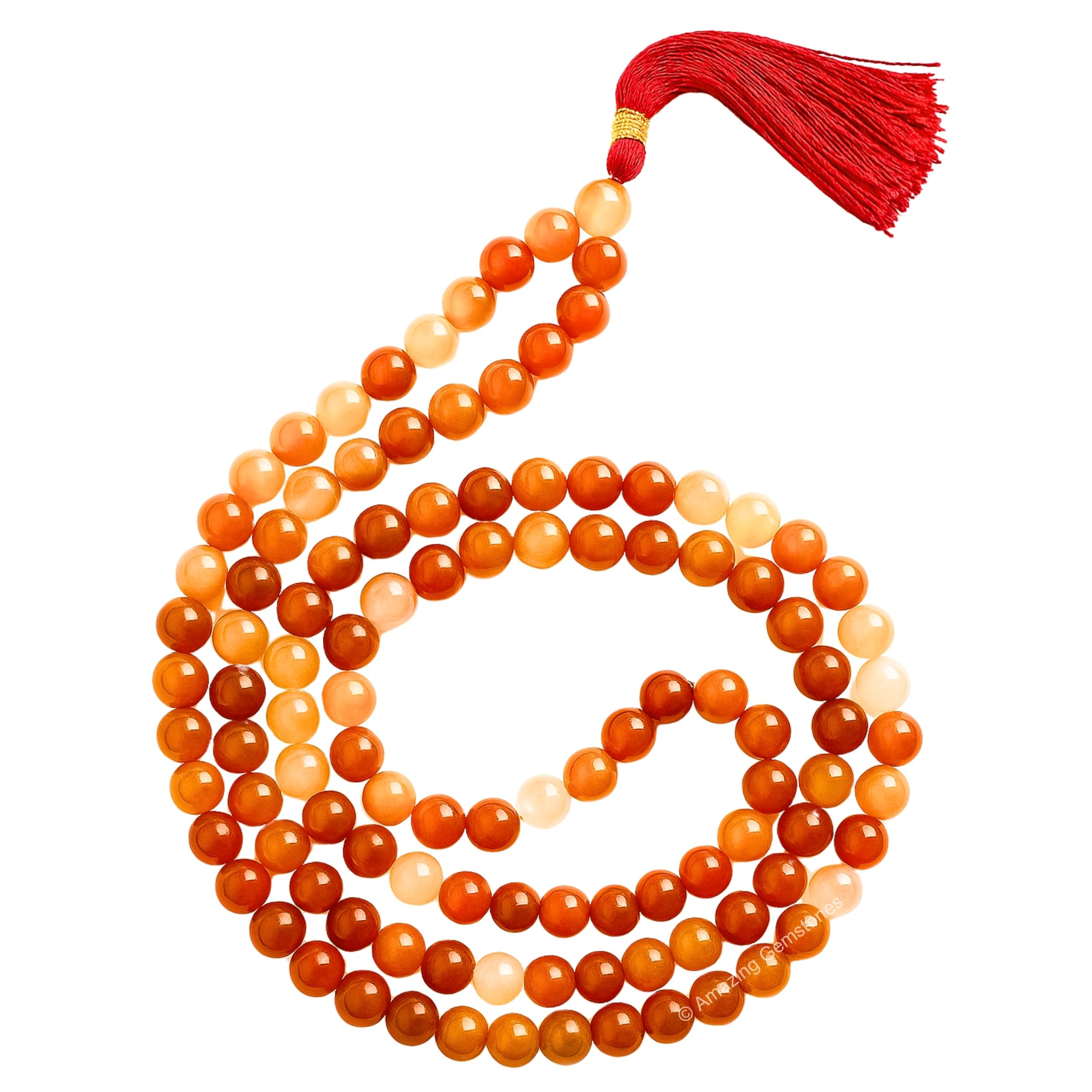 Amazing Gemstone Japa Mala 108 Prayer Beads Necklace and Wrist Mala Bracelet for Meditation