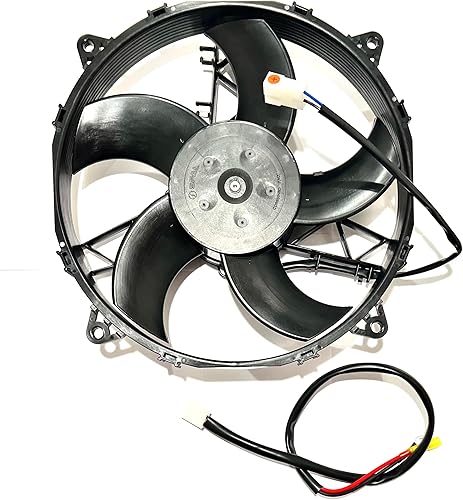 SPAL 30101512 Ventilador de condensador de radiador extractor de 11 pulgadas, hoja curvada de alto rendimiento, 1233 cfm, VA26-AP50/C-44A y arnés