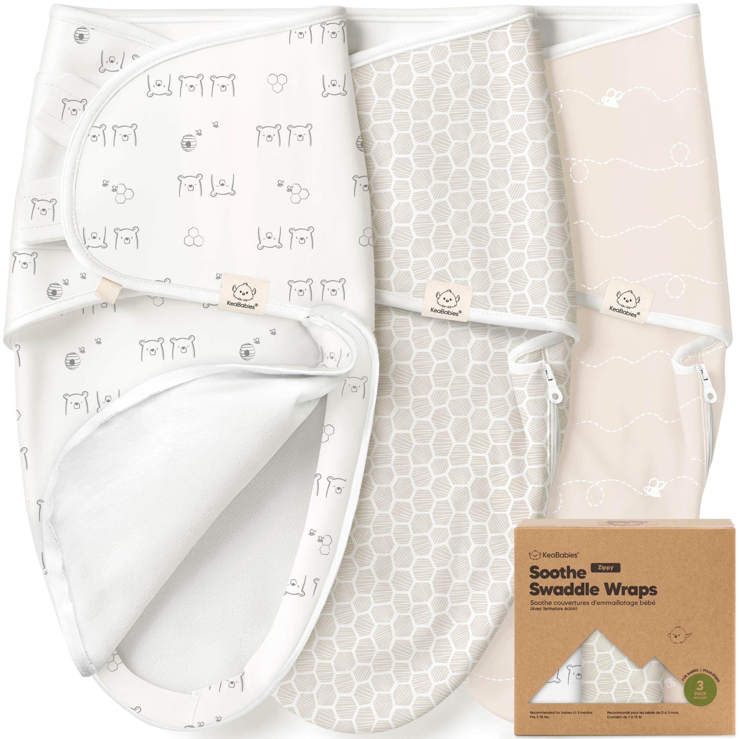 Baby Swaddle Sleep Sacks with Zipper - 3-Pack Swaddles for Newborns 0-3 Months, Infant, Baby Girls, Boys, Soft & Durable Newborn Sleep Sack, Easy