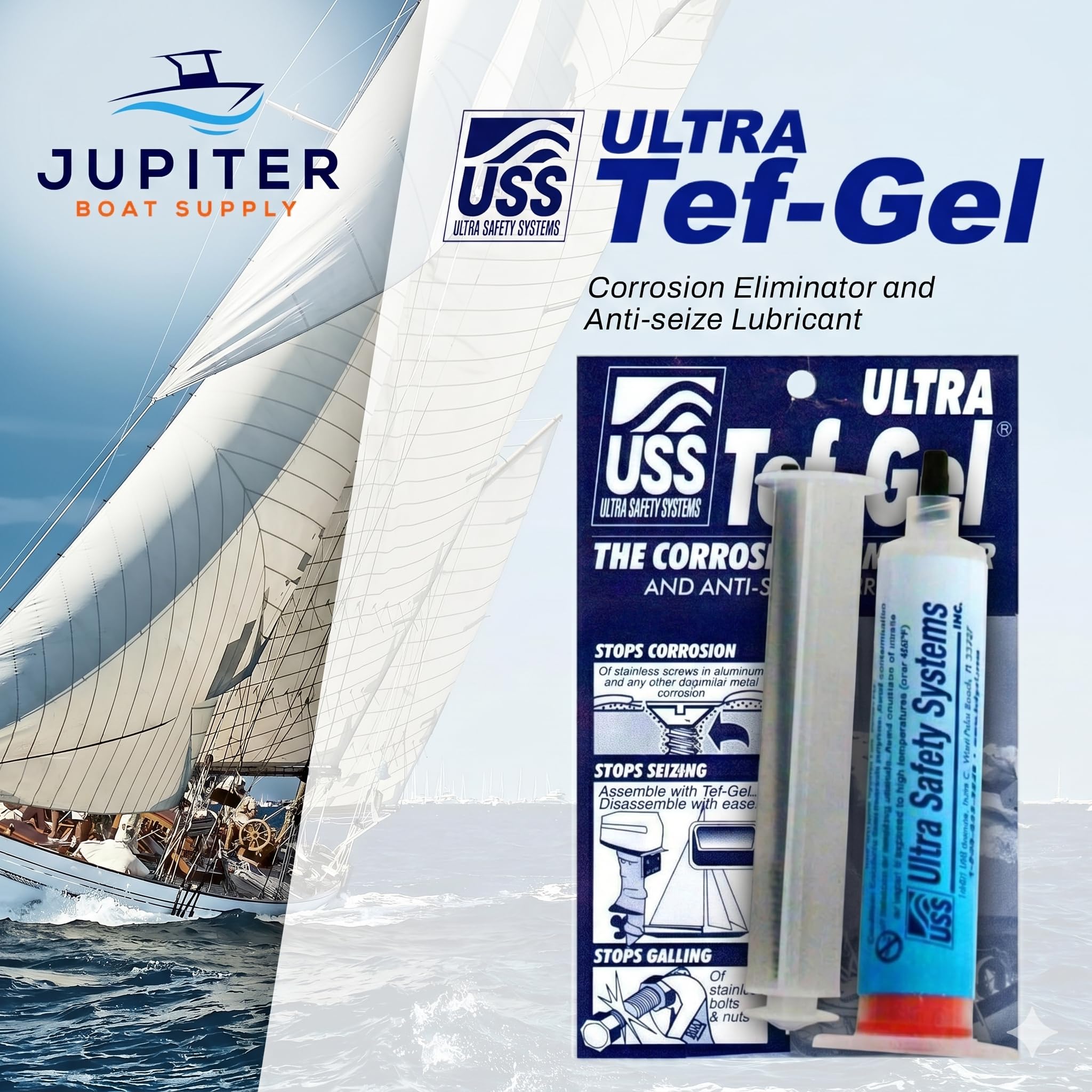 Amazon.com: Ultra Tef-Gel Anti Corrosion Lubricant & Grease for Sailboat  Rigging Hardware Protection, Superior Saltwater Original Stainless Steel  Lubricant Protection, Ultimate Anti-Corrosion Solution, 20cc Tube :  Industrial & Scientific