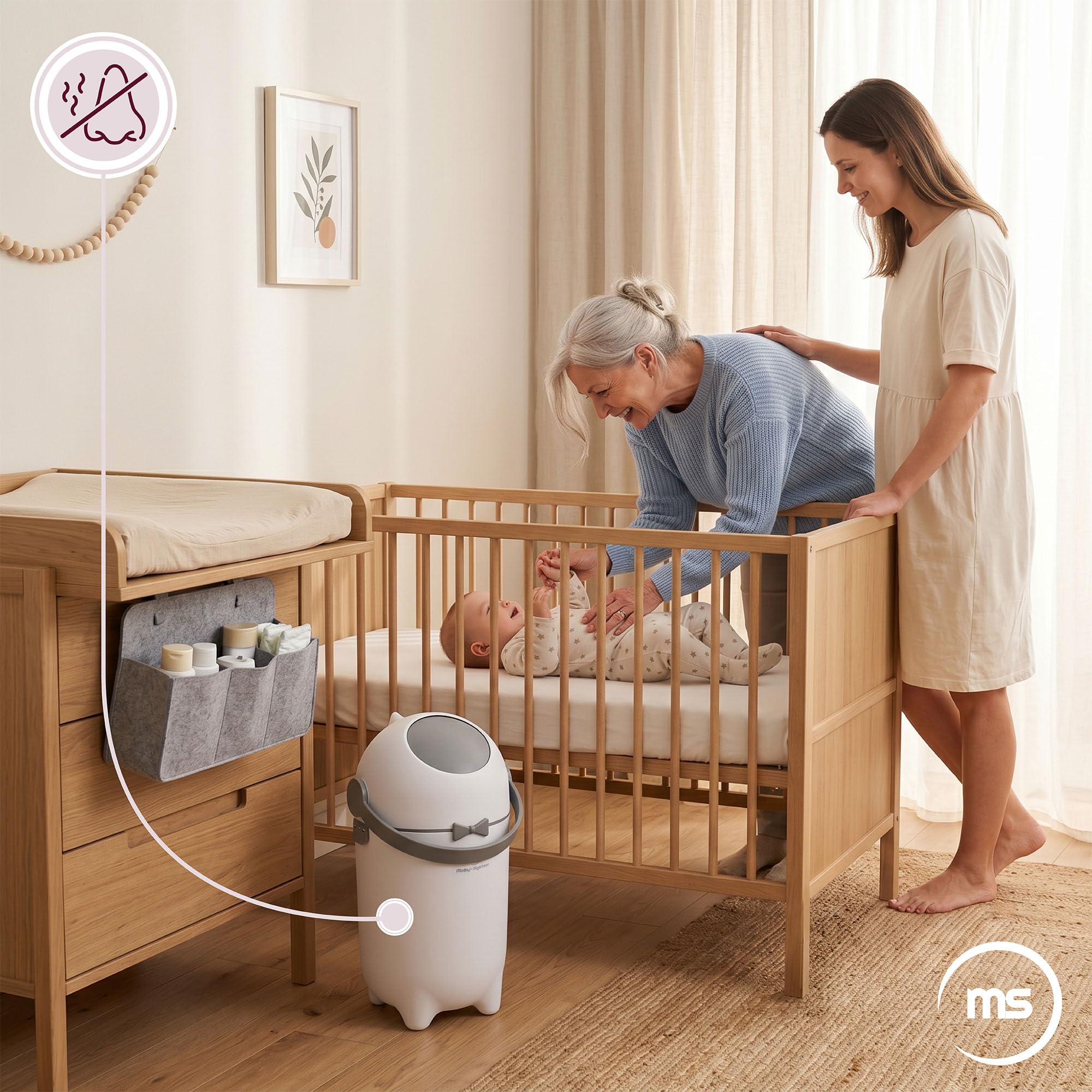 Moby-System Windeleimer geruchsdicht für Standard-Müllbeutel
