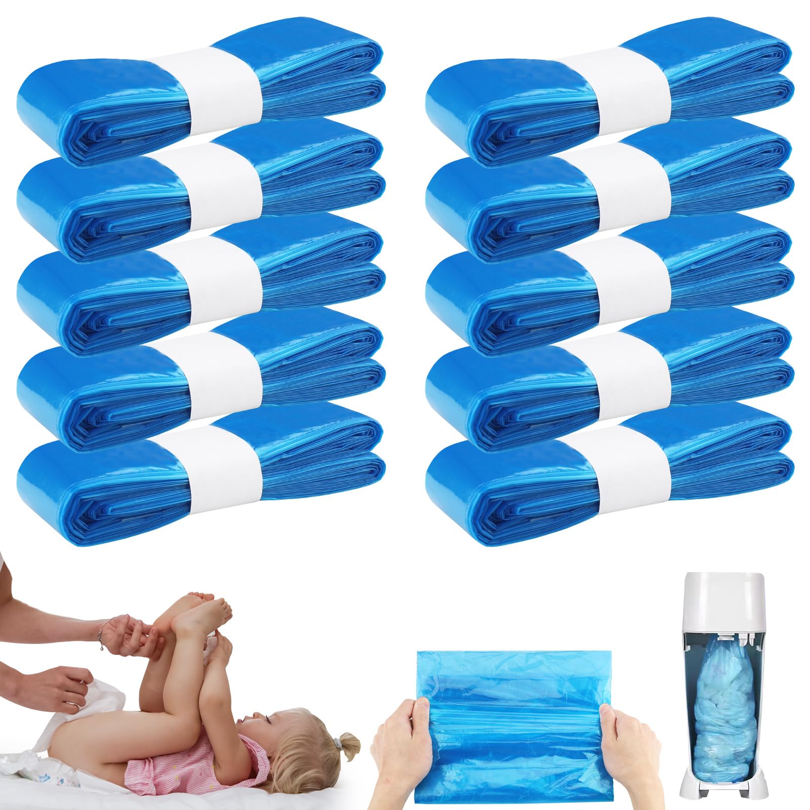 Recambios Contenedor de Pañales para Tommee Tippee,5M Bolsa de Relleno para Papelera Pañales Bebe Bloquea Olore para Todo Tipo de Contenedor Pañales