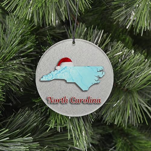 Miniatura 9 de New Jersey Christmas Ornament - Winter Theme Featuring Snow, State Terrain Map and Santa Cap - 2024 Acrylic Tree Decoration - Holiday Gift and Home