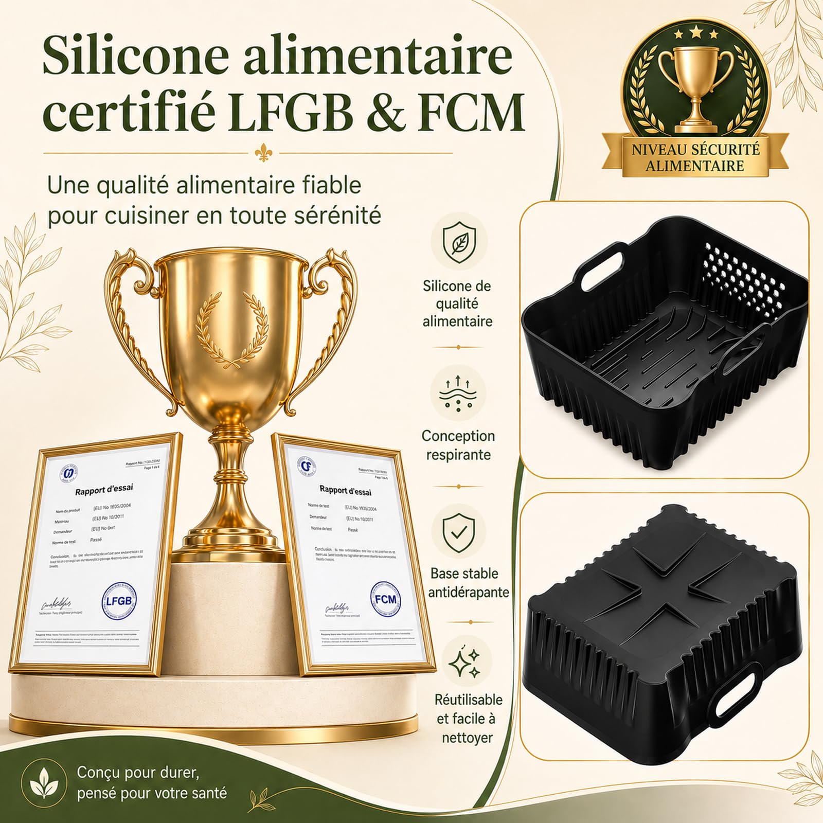 Accesorios para freidora de aire Ninja Double Stack XL 9,5 L SL400EU/SL400EUCP,y juego de dos tanques interiores de silicona para freidora de aire Ninja Foodi MAX Dual Zone SL400EU/COSORI 8,5L