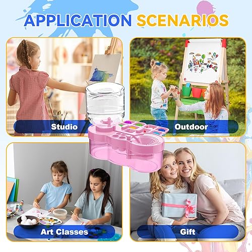 Miniatura 7 de Herramienta limpiadora de pinceles de pintura mejorada 2025, enjuague de pinceles, taza, pintura de circulación de agua corriente, suministros de