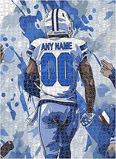 Wooden Jigsaw Puzzles for Adults - Custom Name and Number on (Indianapolis) Football Player Back - 300 500 1000PCS Puzzles Game