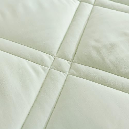 Miniatura 3 de Feather and Loom - Edredón alternativo de plumón con doble puntada de diamante para todas las estaciones, funda de microfibra suave y de fácil