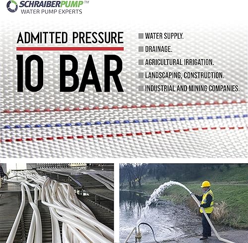 Miniatura 3 de Manguera de fuego de 10 bares, 145 PSI, manguera de fuego resistente de 2 pulgadas por 50 pies, filamento de poliéster reforzado (2 pulgadas)