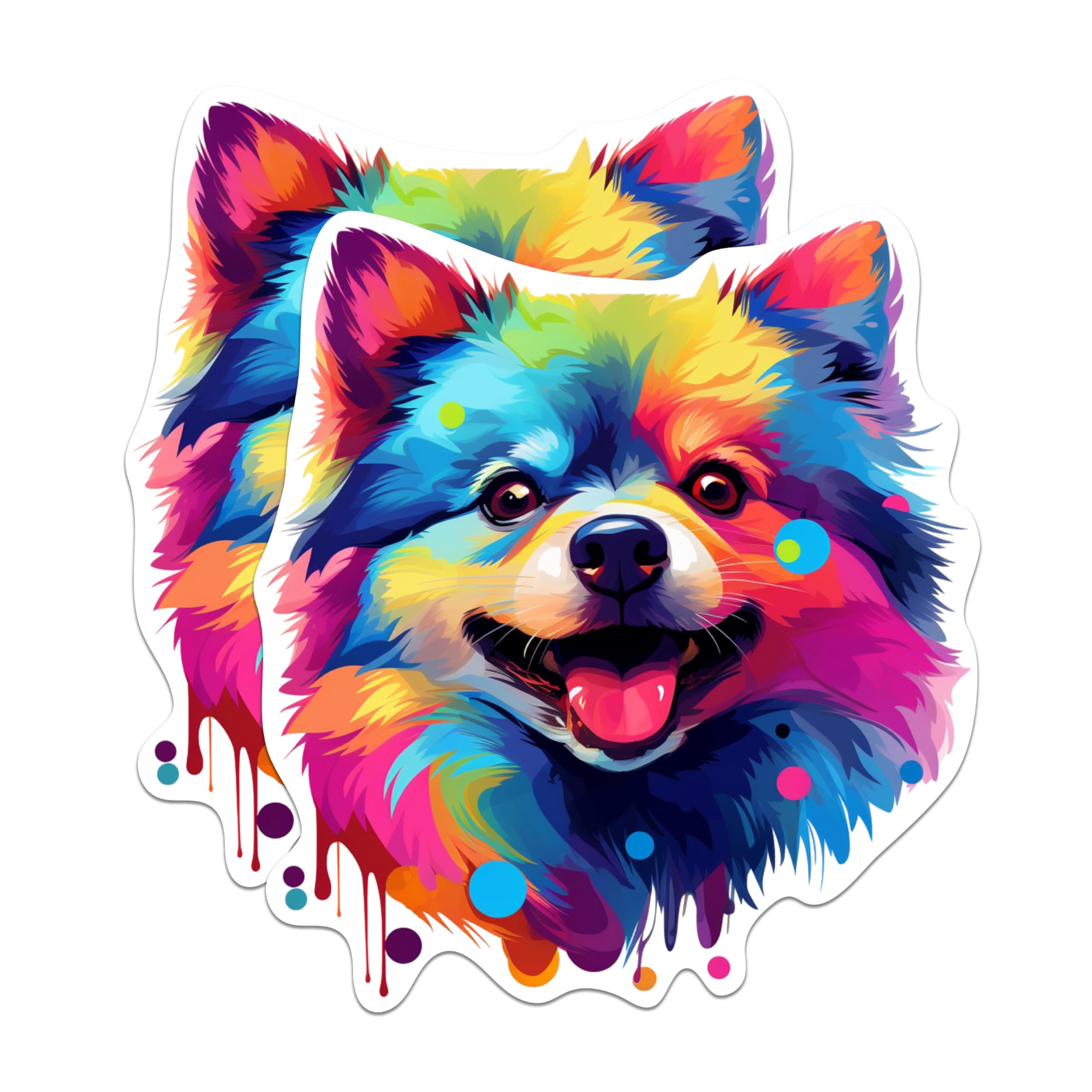 (2 Pack) Pomeranian Dog Breed Stickers - 5 Inches On Longest Side - Choose from Over 100 Dog Breeds - for Cars, Trucks, Skateboards, Laptops - Made in USA - BMCS1918