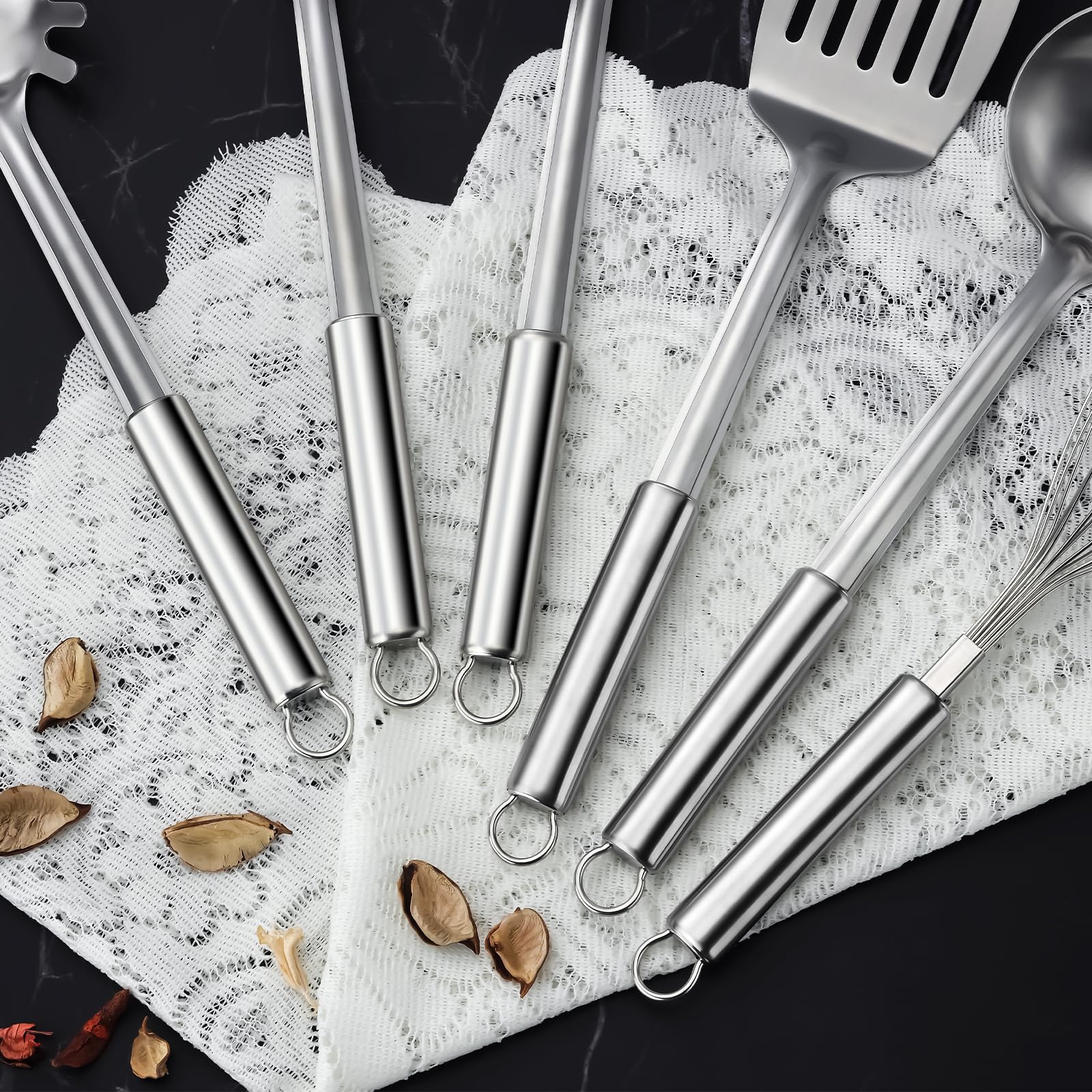 Set di utensili in acciaio inossidabile, utensili da cucina da