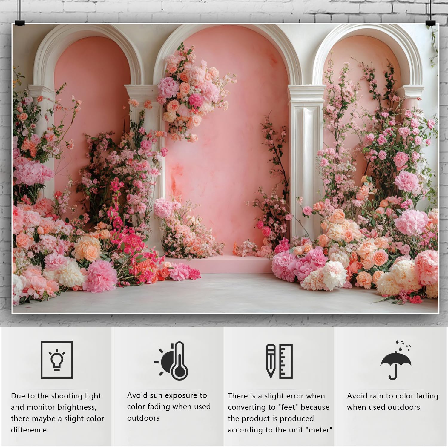 YongFoto Arche européenne avec fleur florale 3,7 x 2,4 m - Élégante et romantique - Rétro - Pour photographie d'anniversaire, fête prénuptiale, fête de mariage - Bannière de décoration de chambre