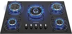 Cooktop a Gás, 5 Bocas, Mondial, Preto/Inox, Bivolt - CTG-03