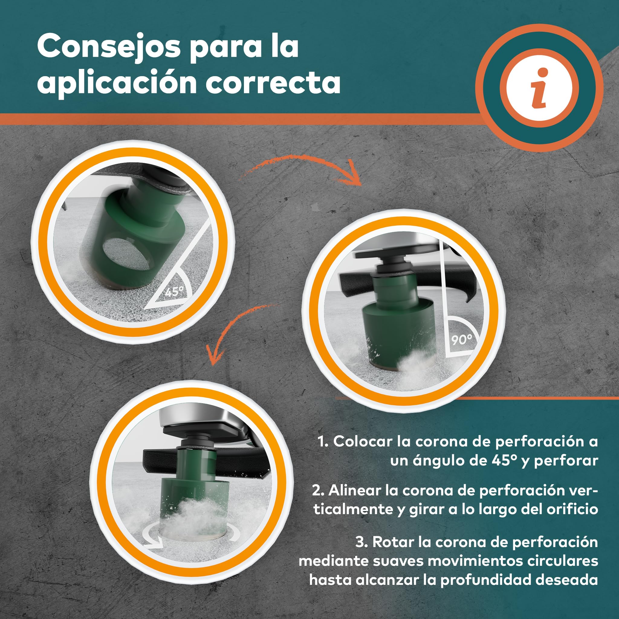 El exclusivo set de brocas de diamante de Fairmo (5 piezas incl. adaptador M14) - Set de coronas de diamante para taladro de azulejos 68mm, 50mm, 35mm, 25mm, 20mm fresadora de dedos