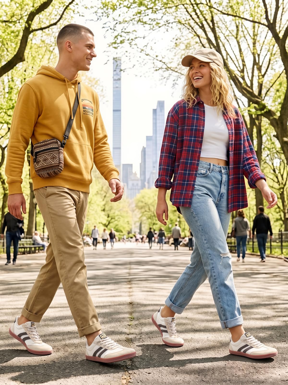 Sosenfer Zapatos descalzos para hombre y mujer, con puntera ancha, retro | Material exterior transpirable, ligero y flexible, suela antideslizante, cómodas zapatillas retro para uso diario y ocio