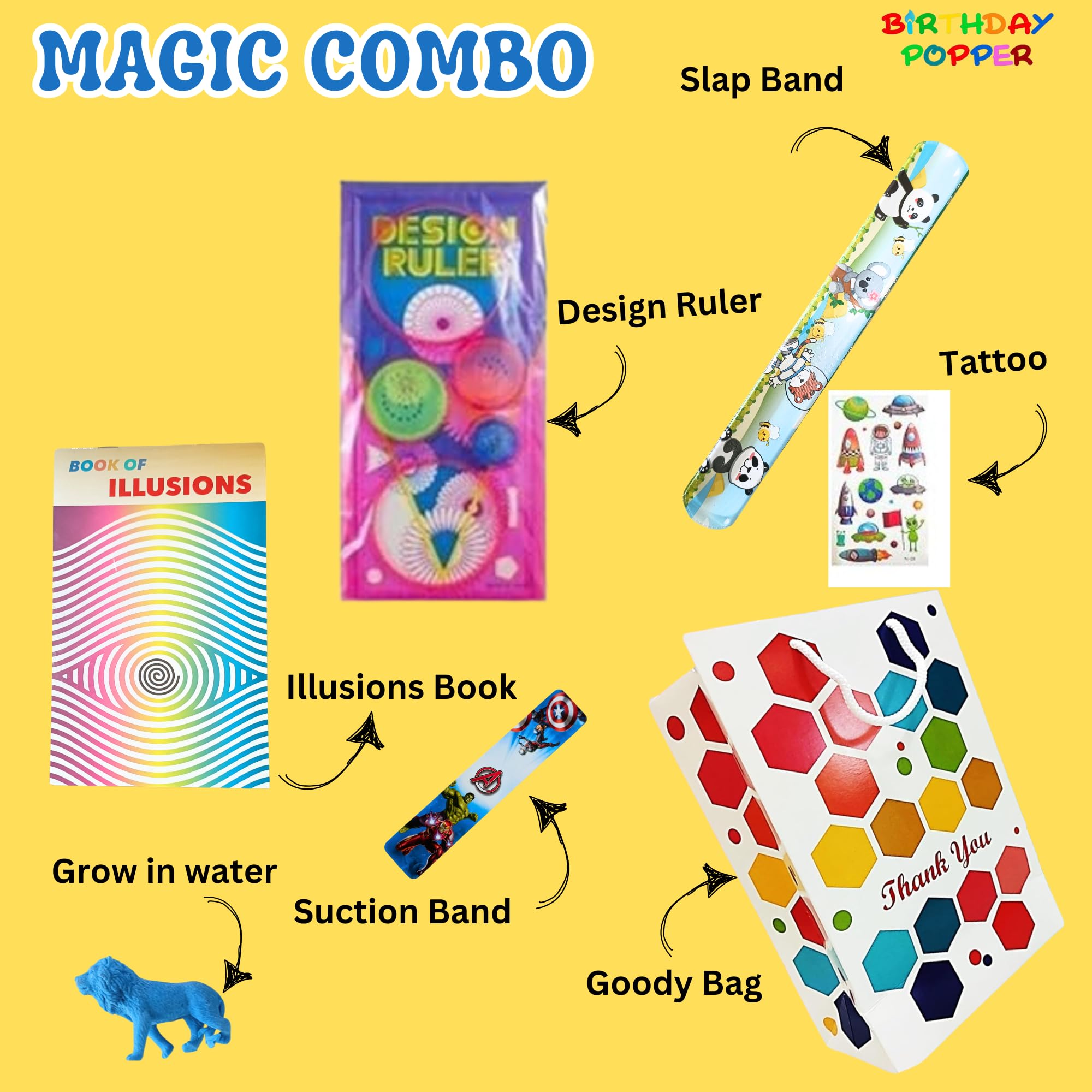 MONKEYTAIL Birthday Return Gift Set of 10 Jadoo Combo Pack For A Magical Birthday Party | Party Favors for Kids for School Events, and Party Giveaways 4